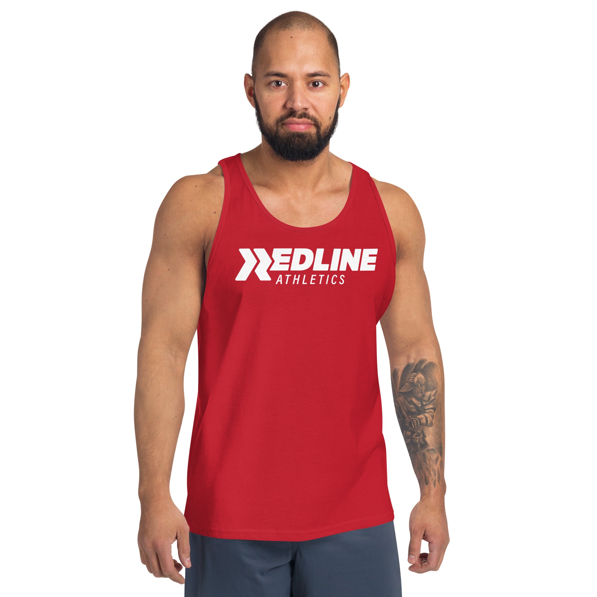 Logo - White - Red Unisex Tank Top
