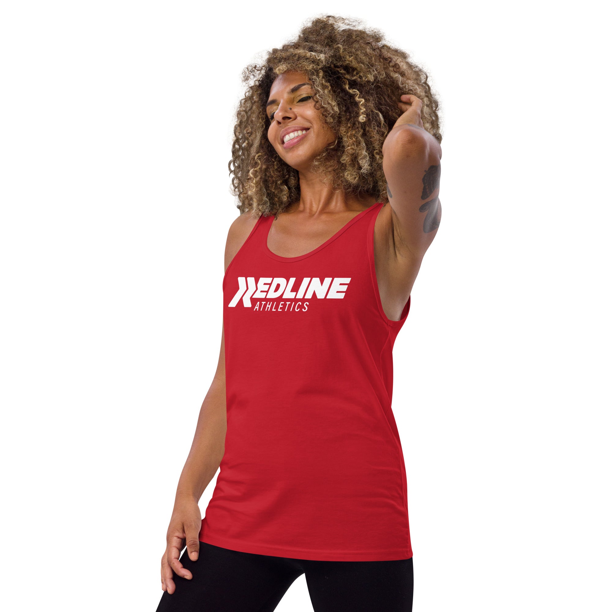 Logo - White - Red Unisex Tank Top