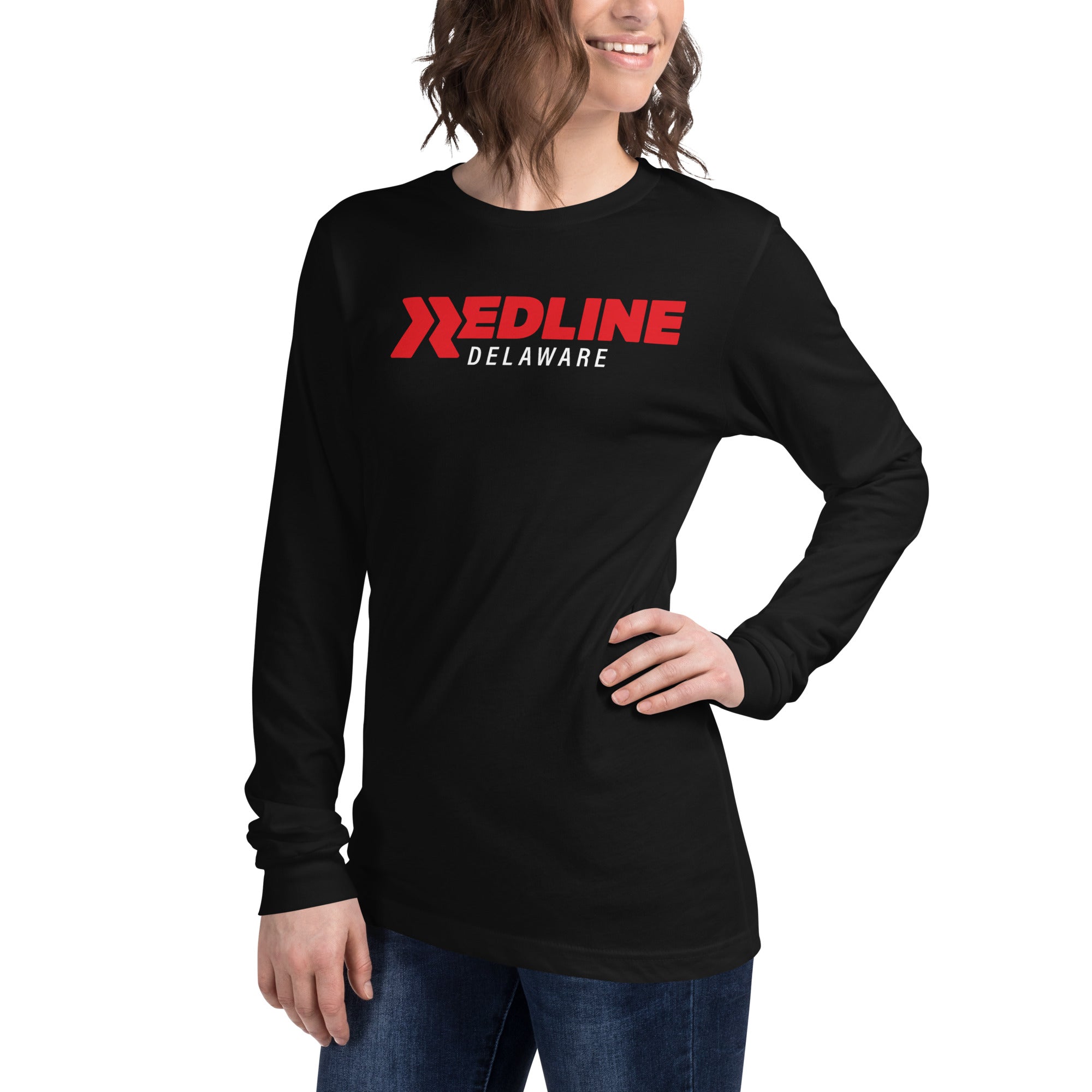 Delaware Logo R/W - Black Unisex Long Sleeve Tee