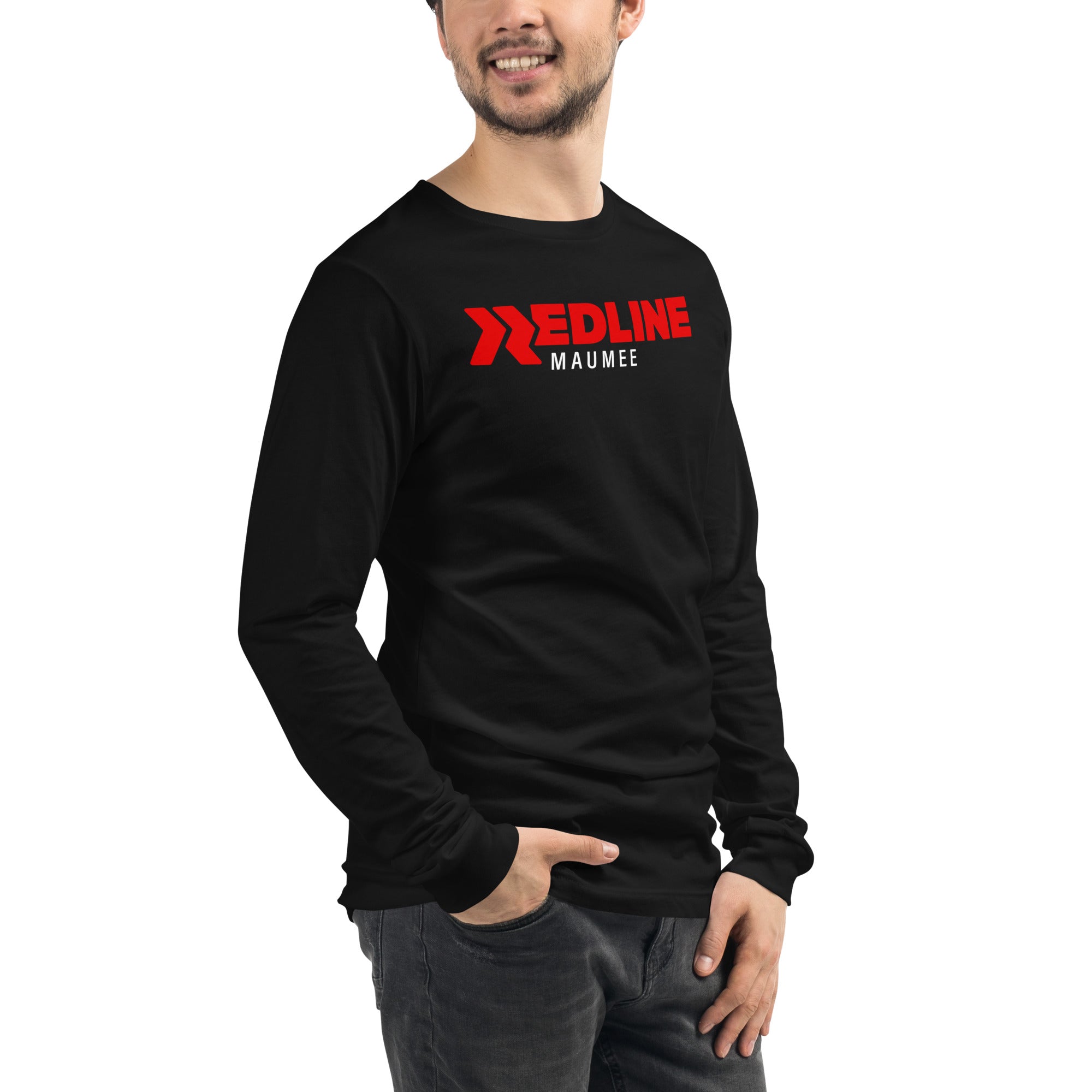 Maumee Logo R/W - Black Unisex Long Sleeve Tee