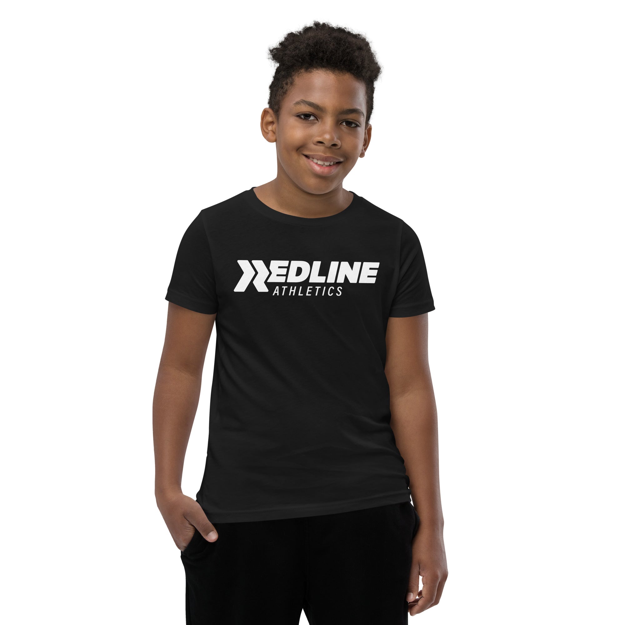 Logo White - Black Youth Short Sleeve T-Shirt