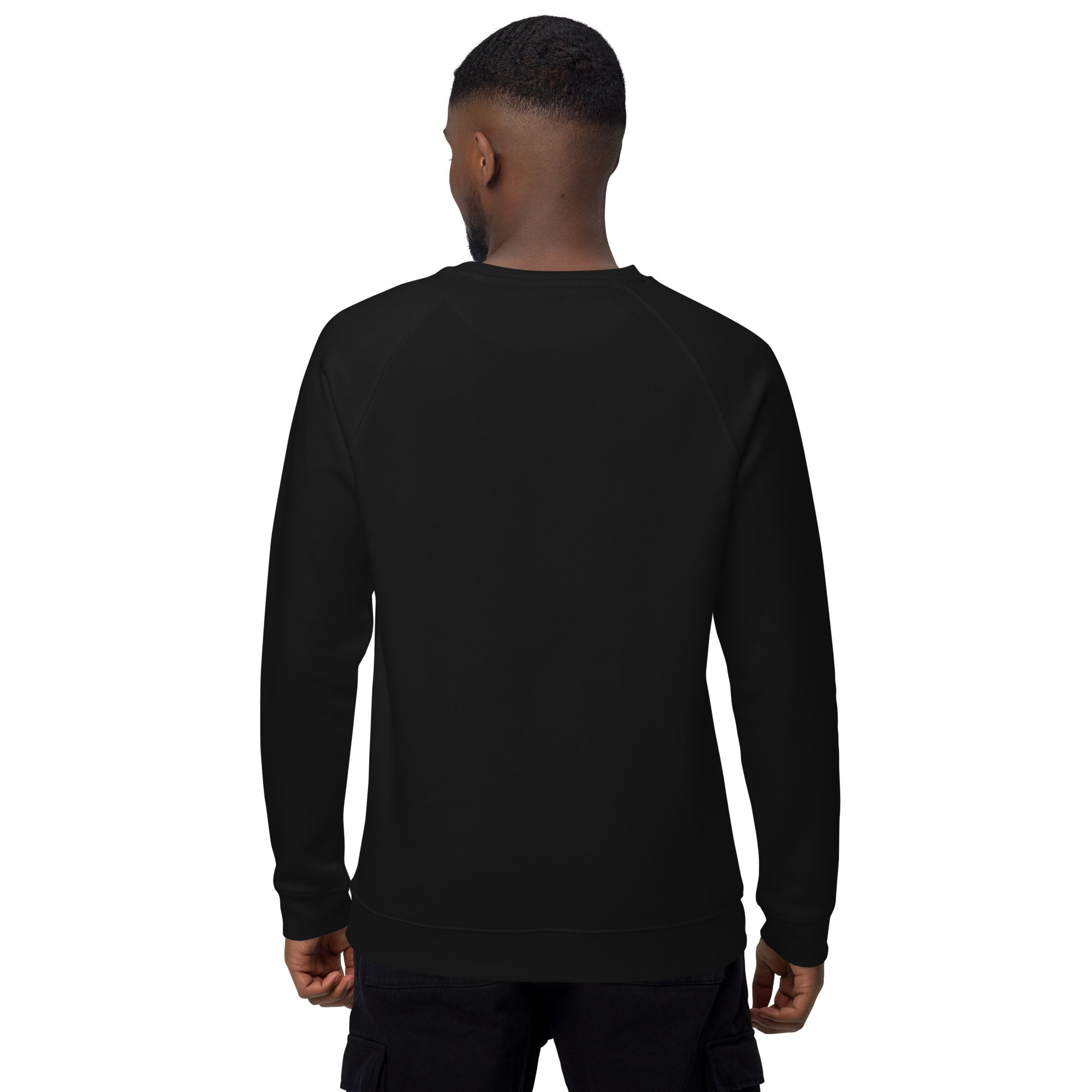 Idlewild Logo White - Black Unisex organic raglan sweatshirt