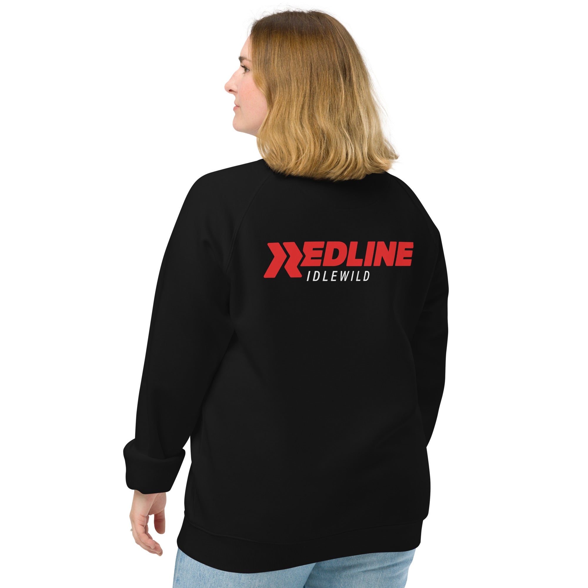 Idlewild Logo R - R/W - Black Unisex organic raglan sweatshirt