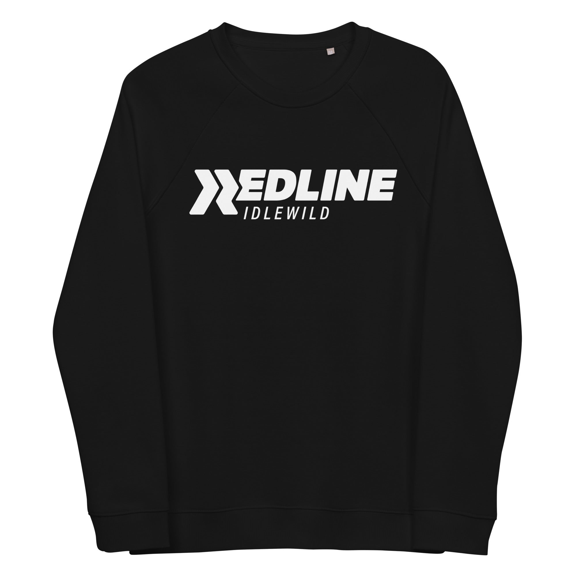 Idlewild Logo White - Black Unisex organic raglan sweatshirt