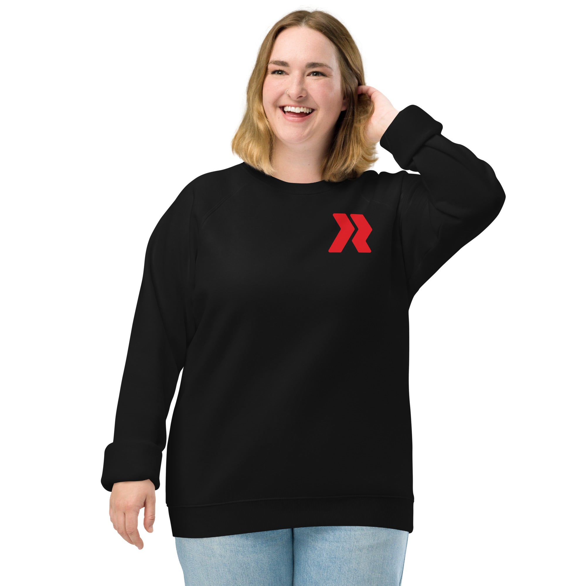 Idlewild Logo R - R/W - Black Unisex organic raglan sweatshirt