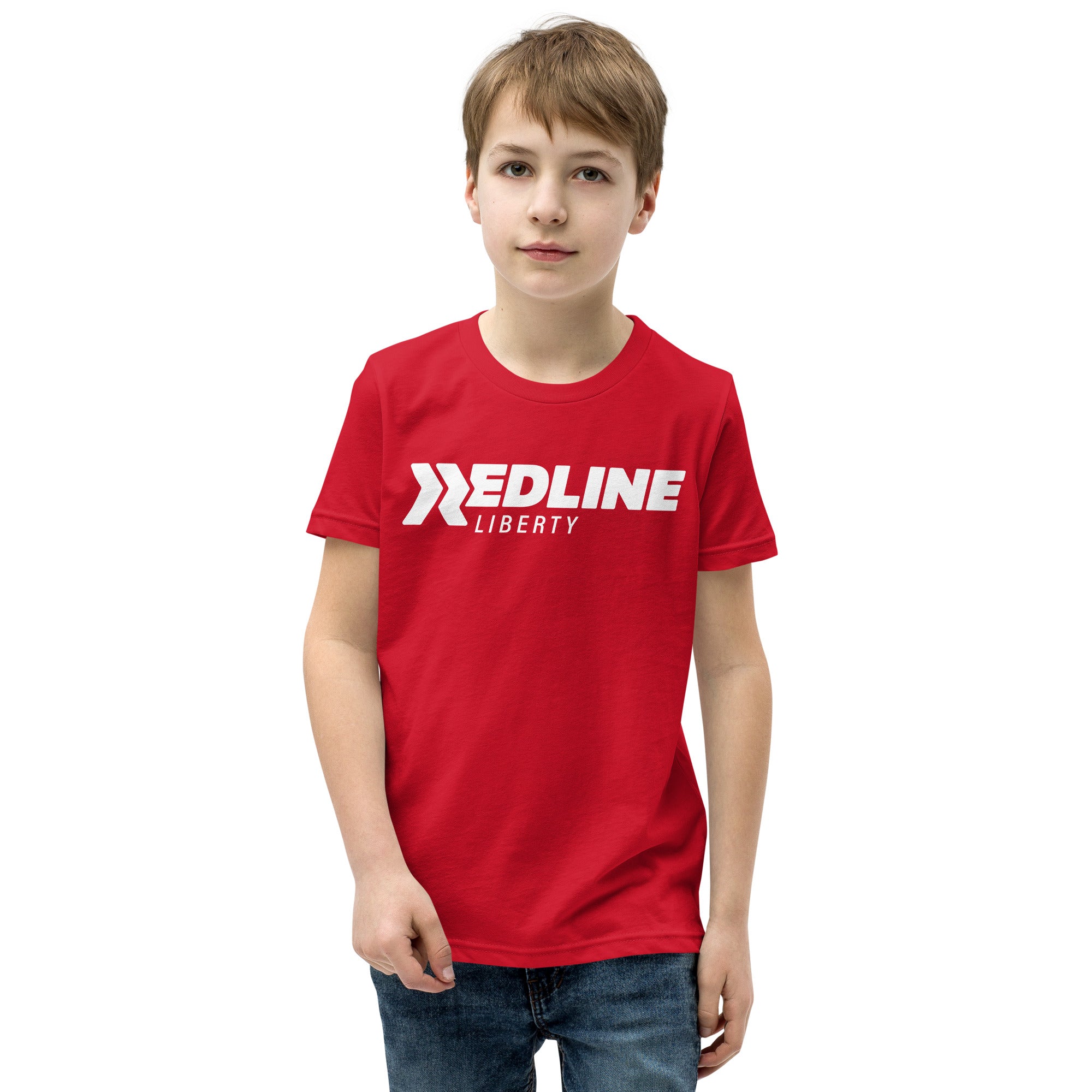 Liberty Logo White - Red Youth Short Sleeve T-Shirt
