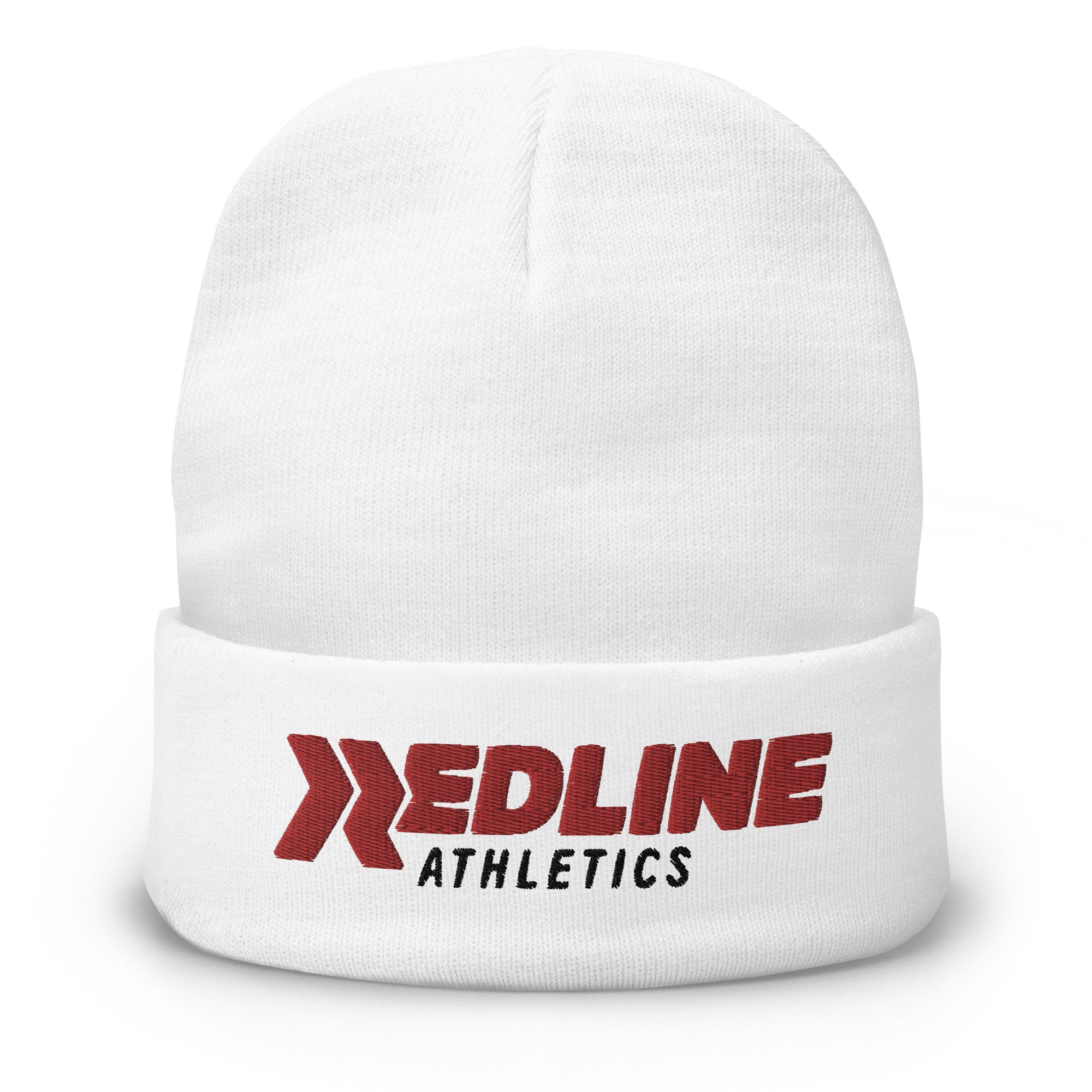 Logo - Red - White Embroidered Beanie