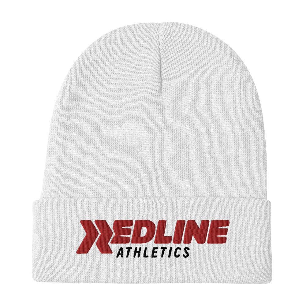 Logo - Red - White Embroidered Beanie