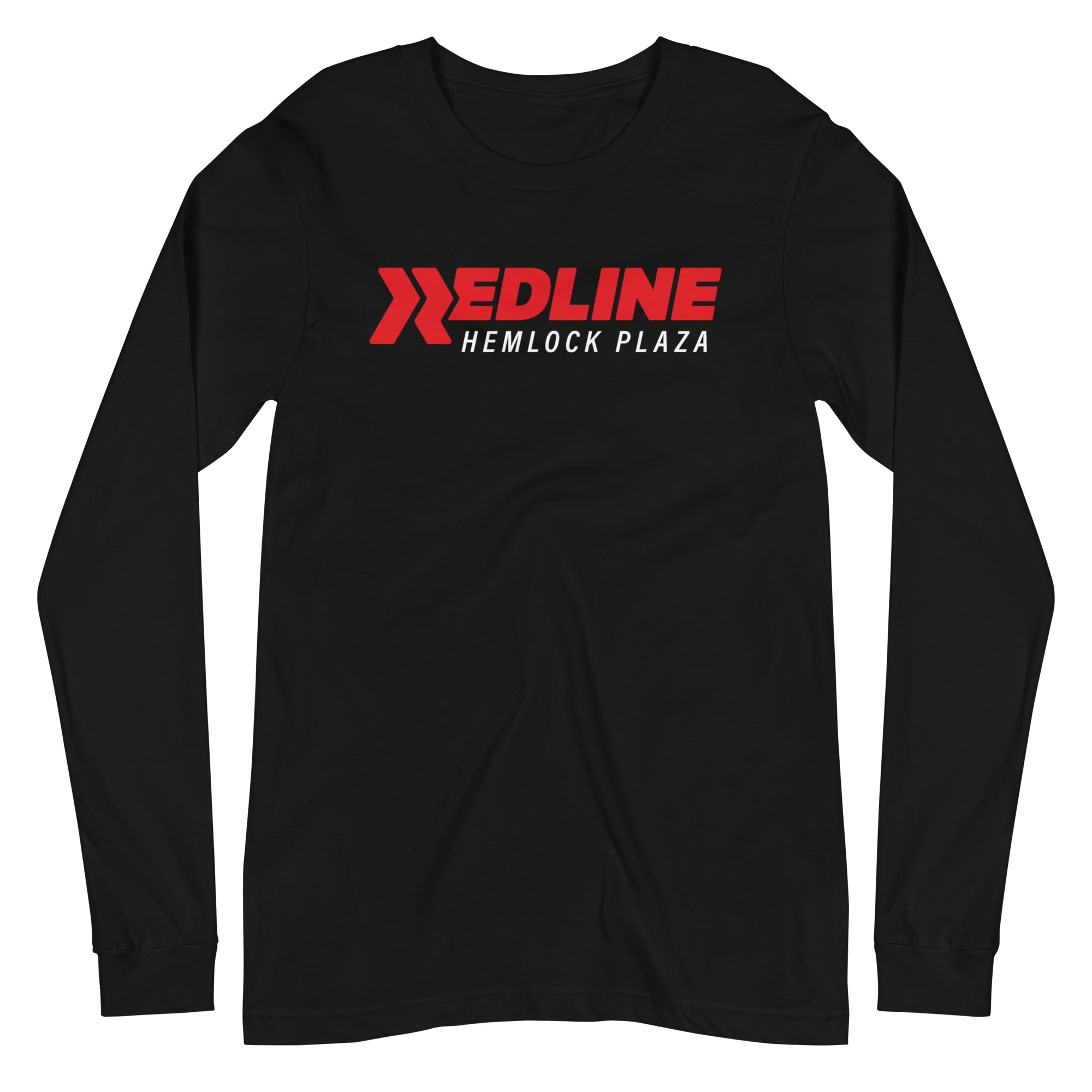 Hemlock Plaza Logo R/W - Black Unisex Long Sleeve Tee