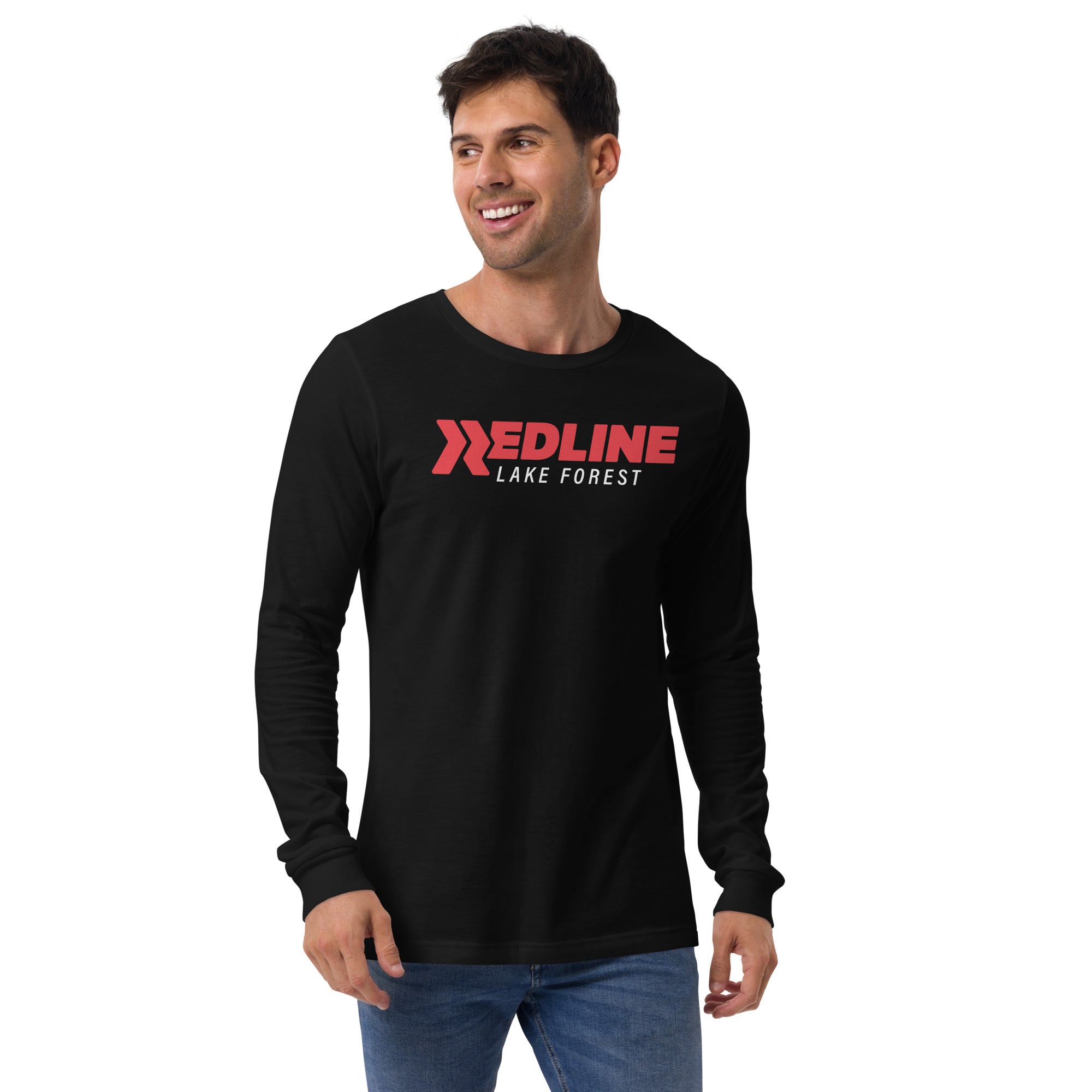 Lake Forest Logo R/W - Black Unisex Long Sleeve Tee