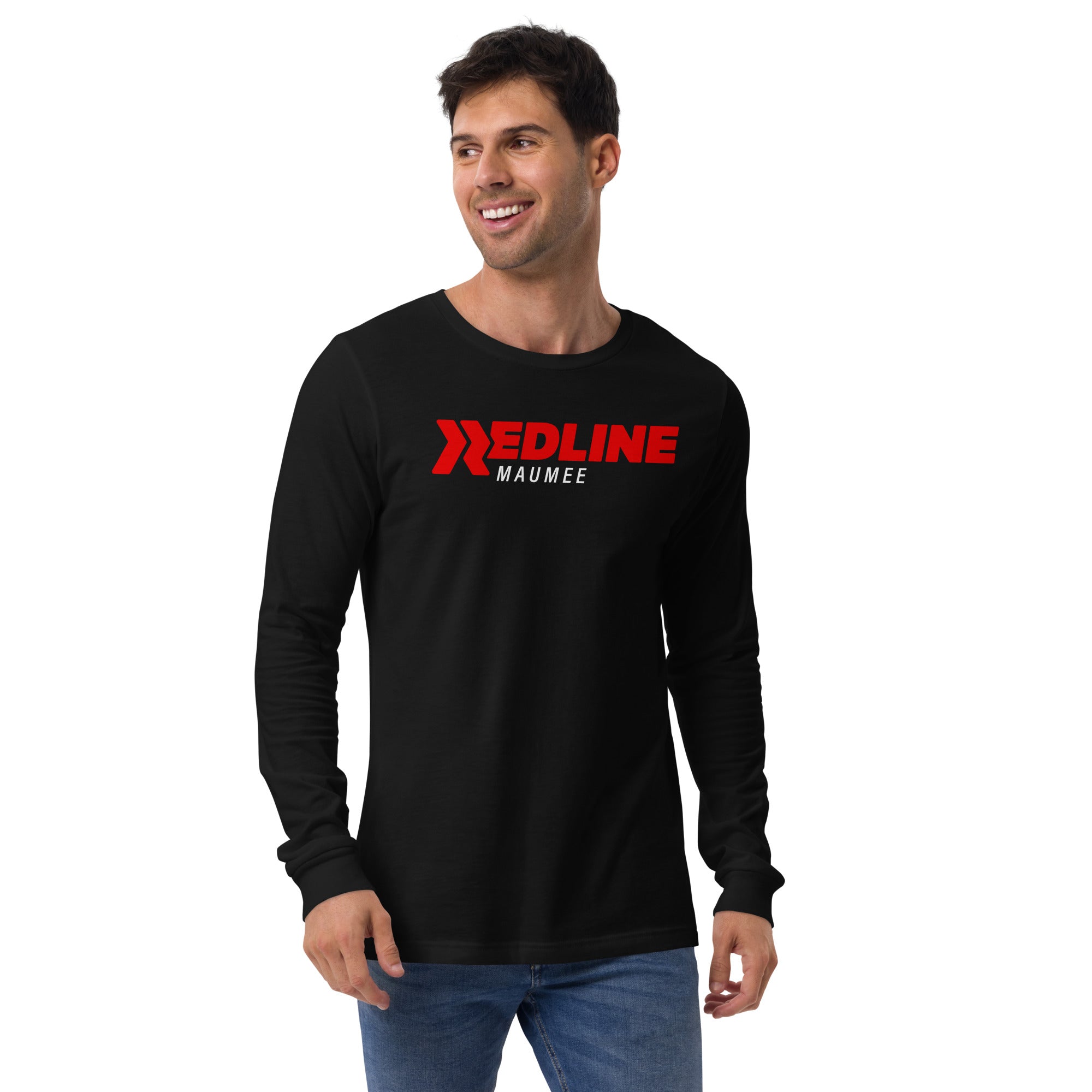 Maumee Logo R/W - Black Unisex Long Sleeve Tee