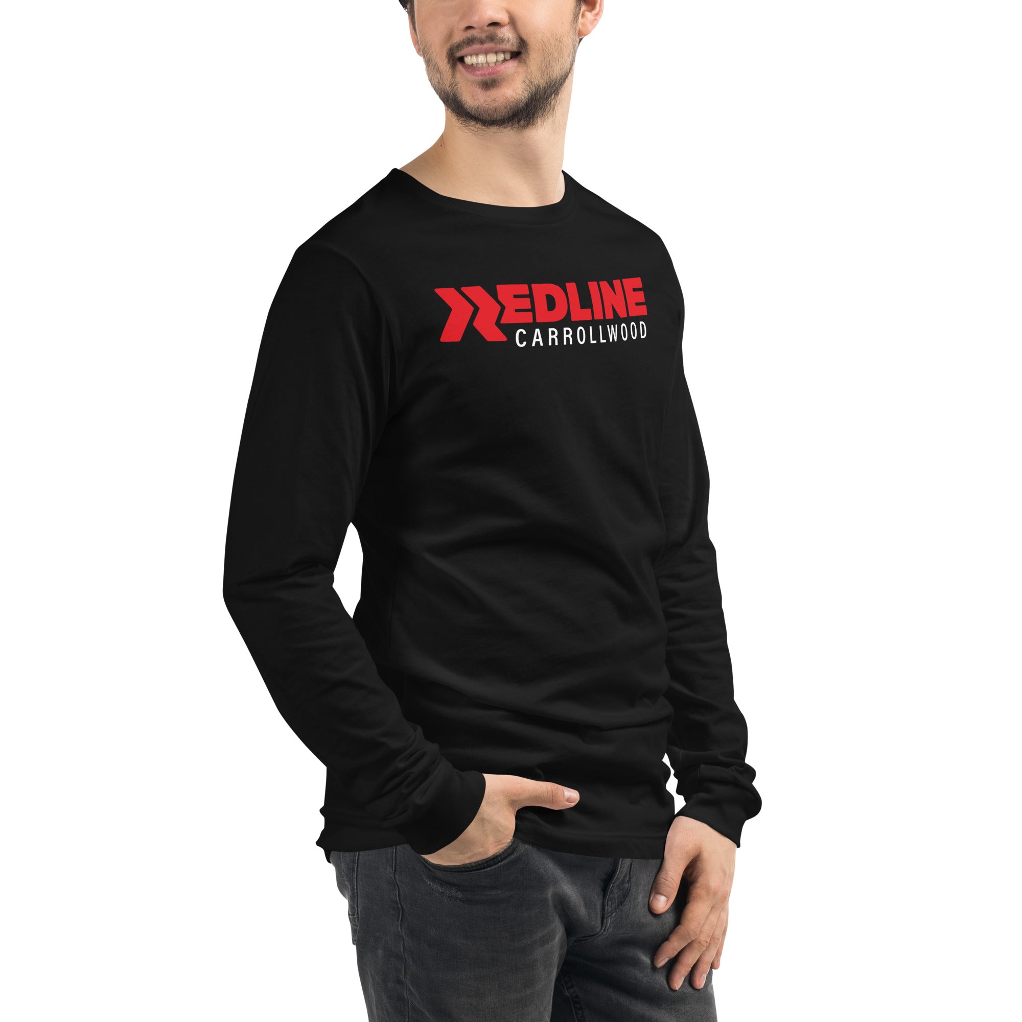 Carrollwood Logo R/W - Black Unisex Long Sleeve Tee