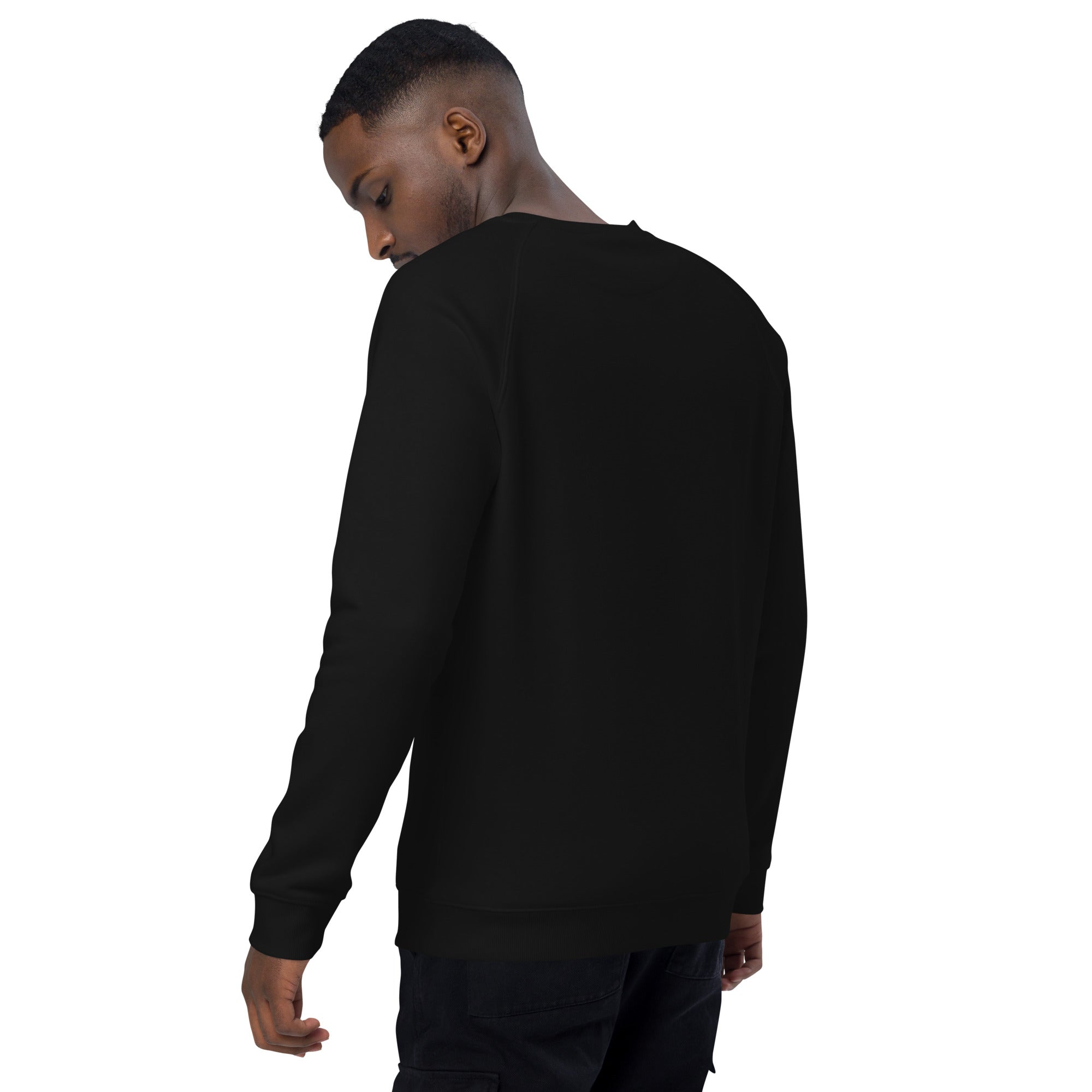Longmont Logo W - Black Unisex organic raglan sweatshirt