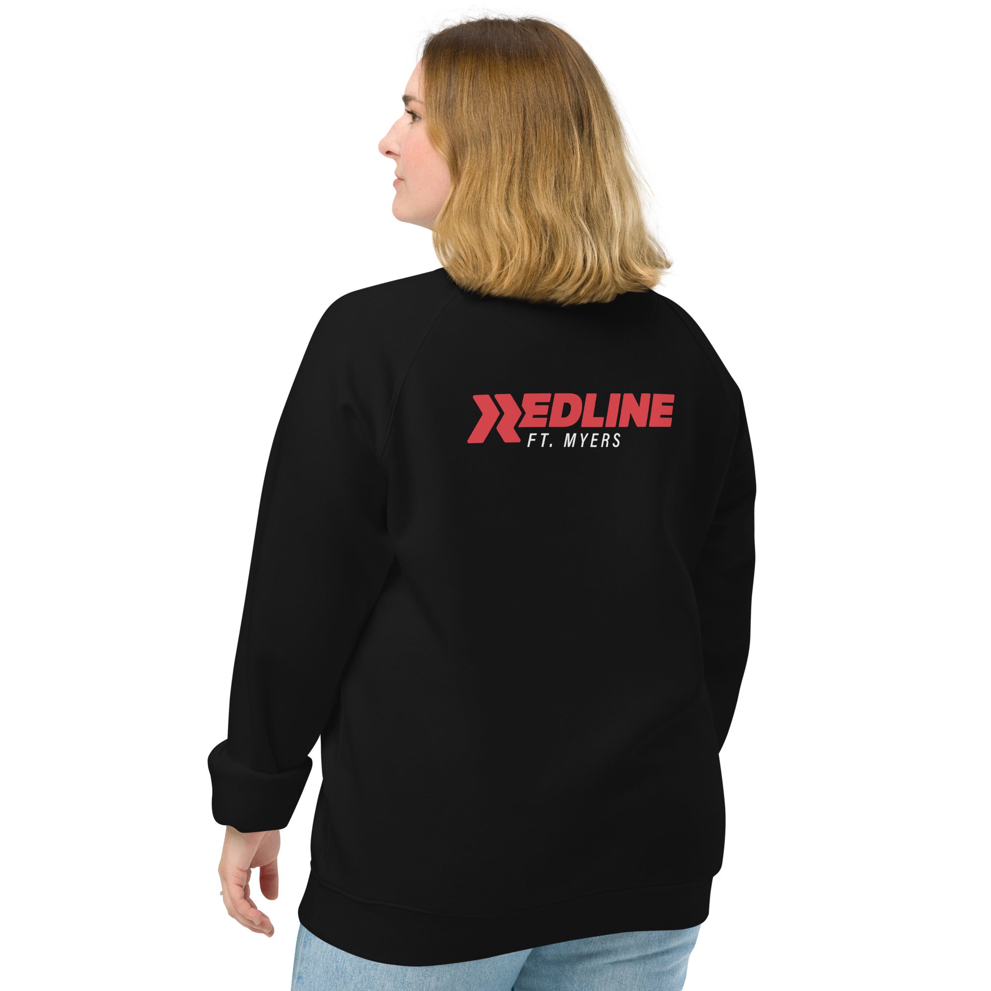 Ft. Myers Logo R - R/W - Black Unisex organic raglan sweatshirt