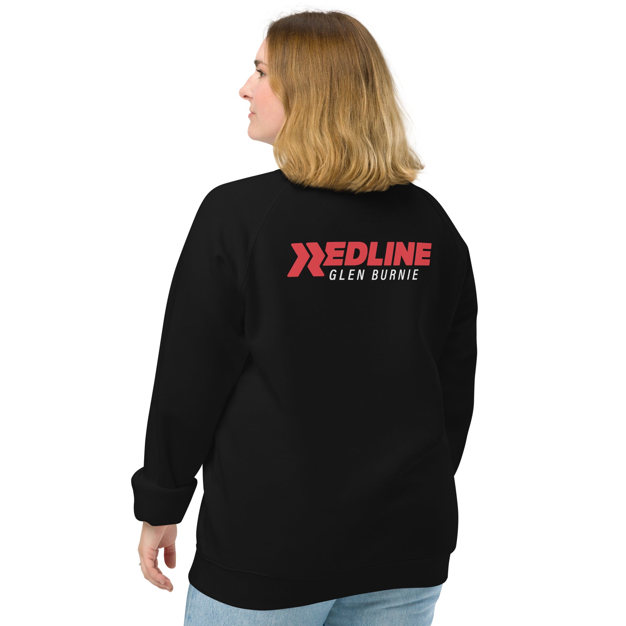 Glen Burnie Logo R - R/W - Black Unisex organic raglan sweatshirt