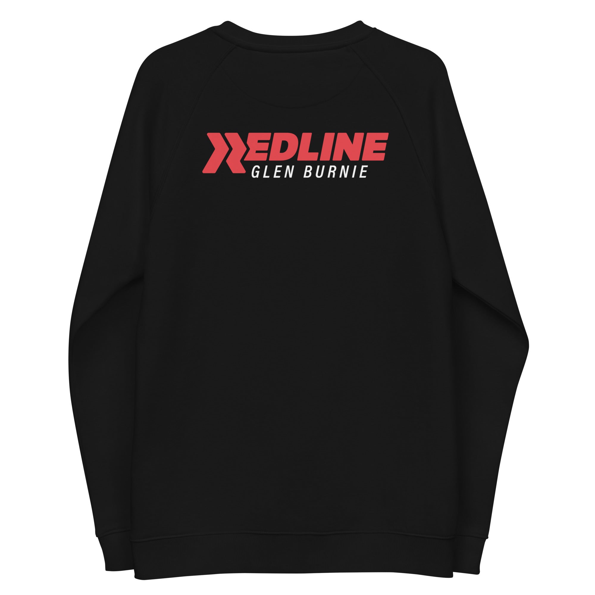 Glen Burnie Logo R - R/W - Black Unisex organic raglan sweatshirt