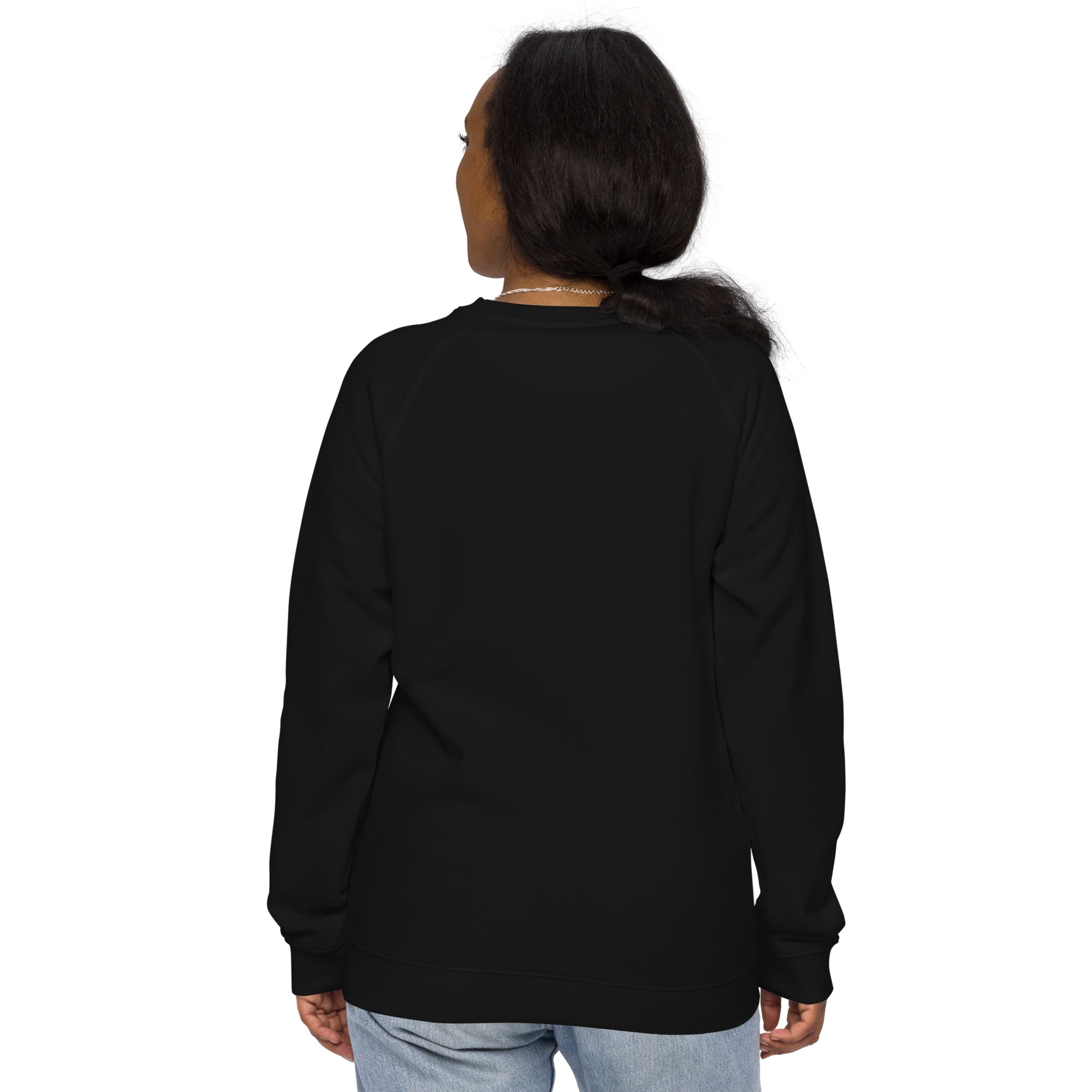 Loveland Logo W - Black Unisex organic raglan sweatshirt