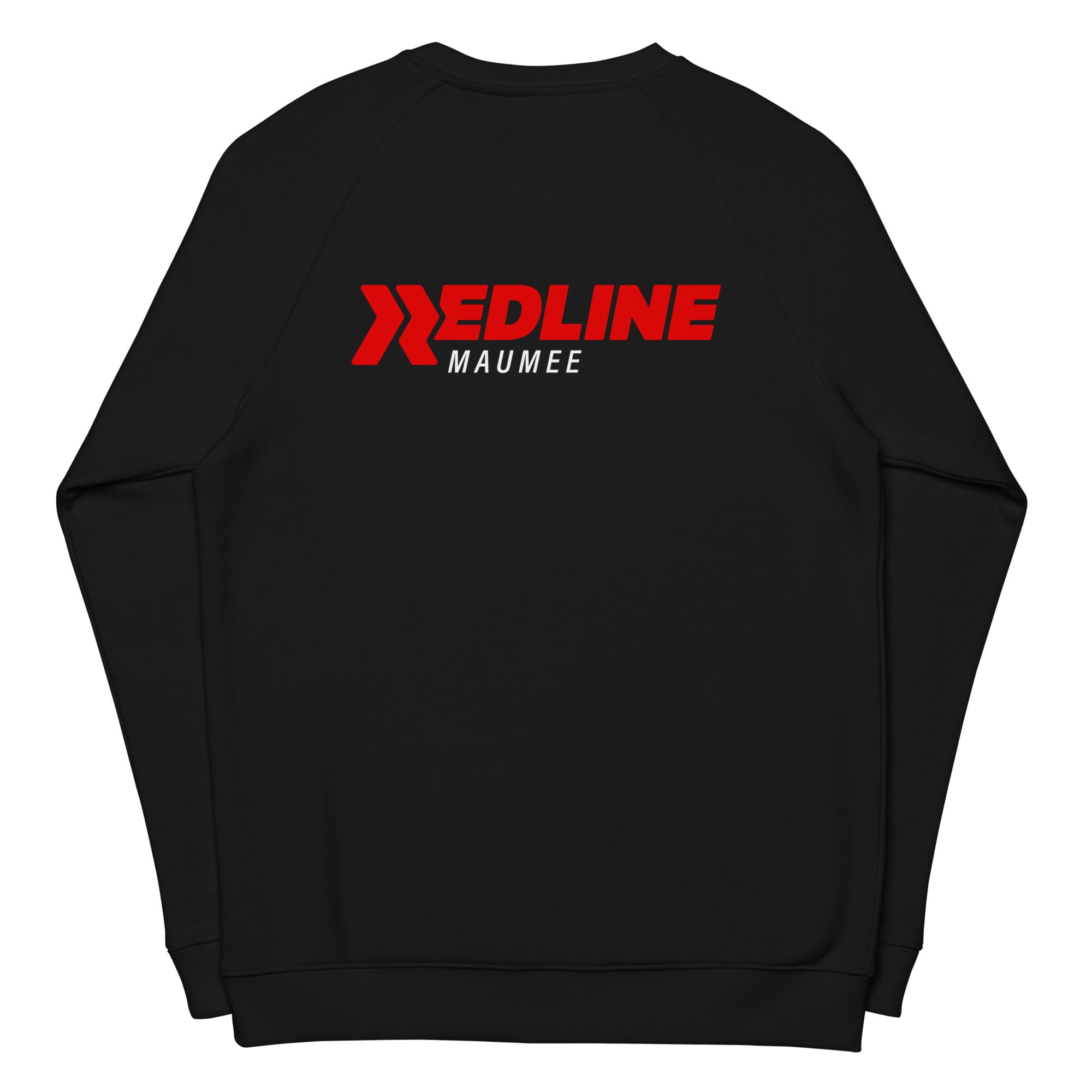 Maumee Logo R - R/W - Black Unisex organic raglan sweatshirt
