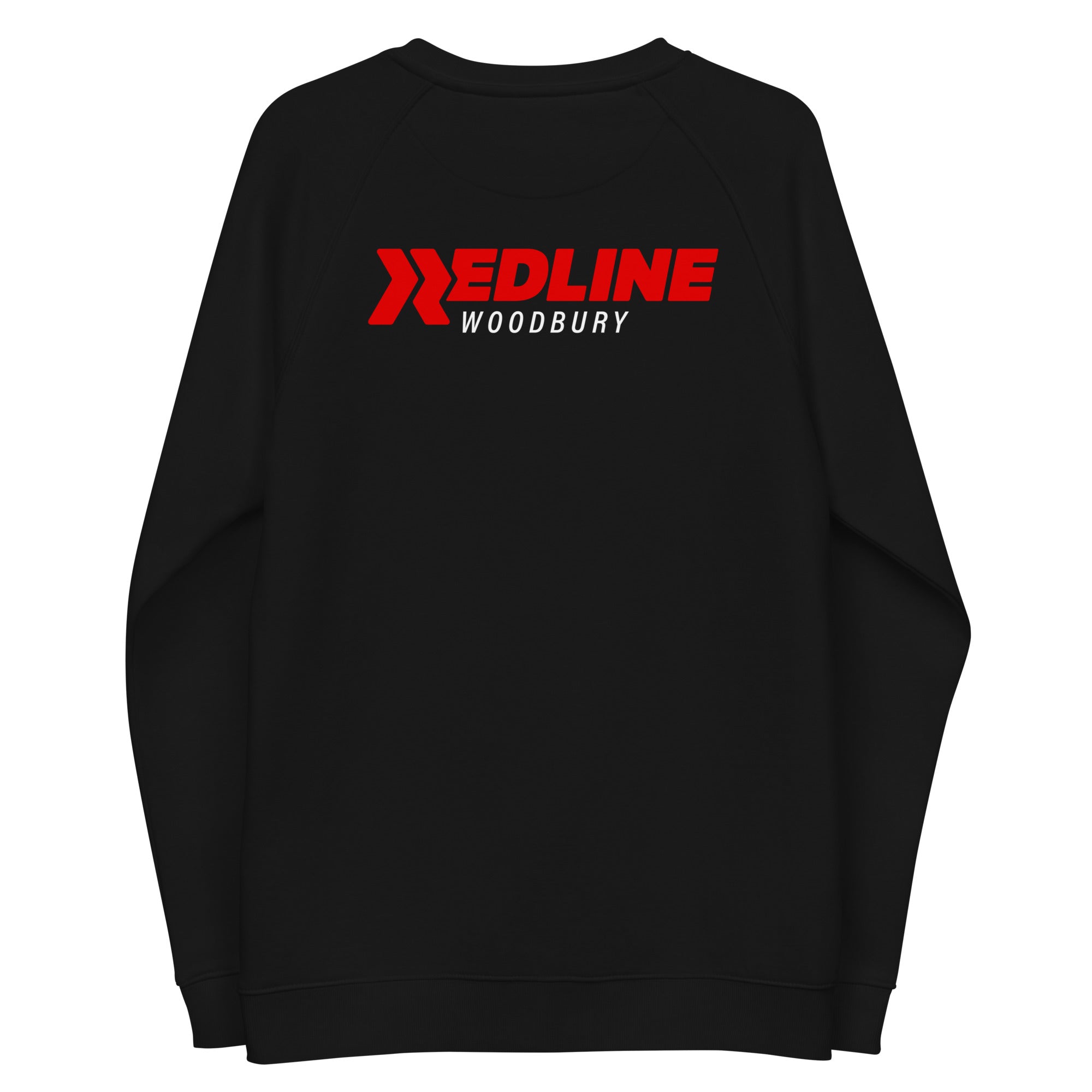 Woodbury Logo R - R/W - Black Unisex organic raglan sweatshirt