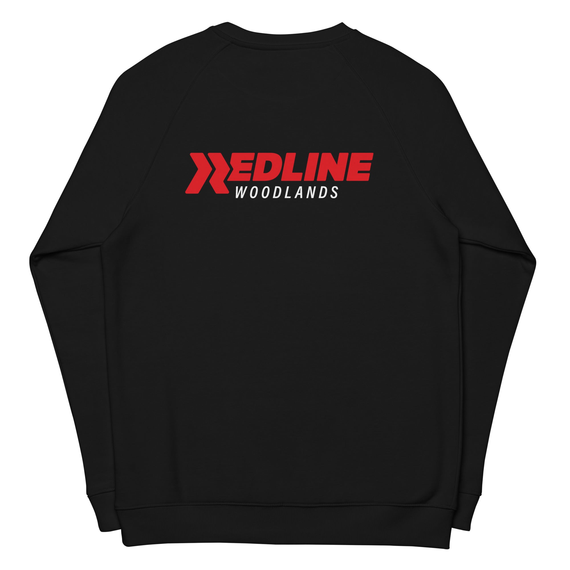 Woodlands Logo R - R/W - Black Unisex organic raglan sweatshirt