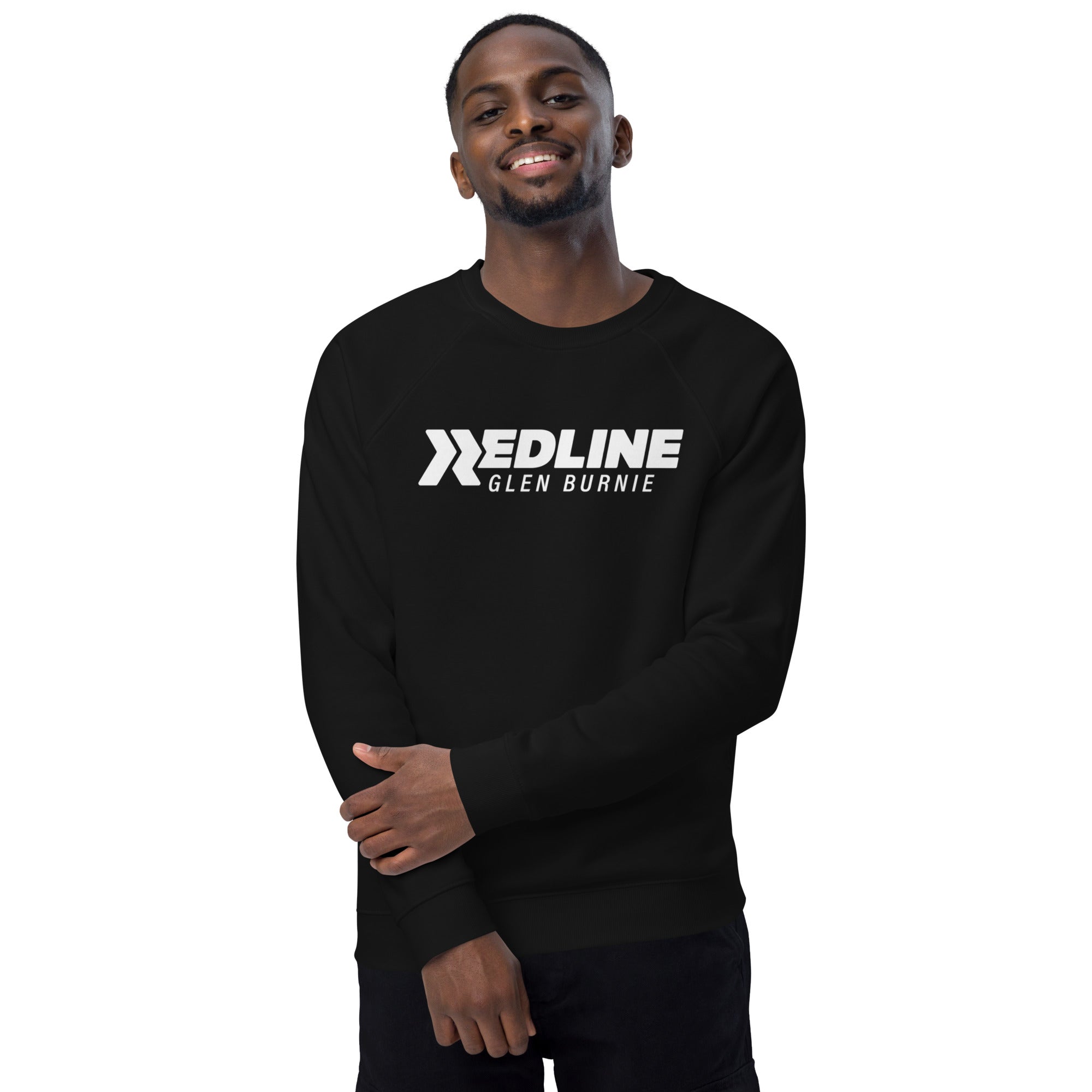 Glen Burnie Logo W - Black Unisex organic raglan sweatshirt