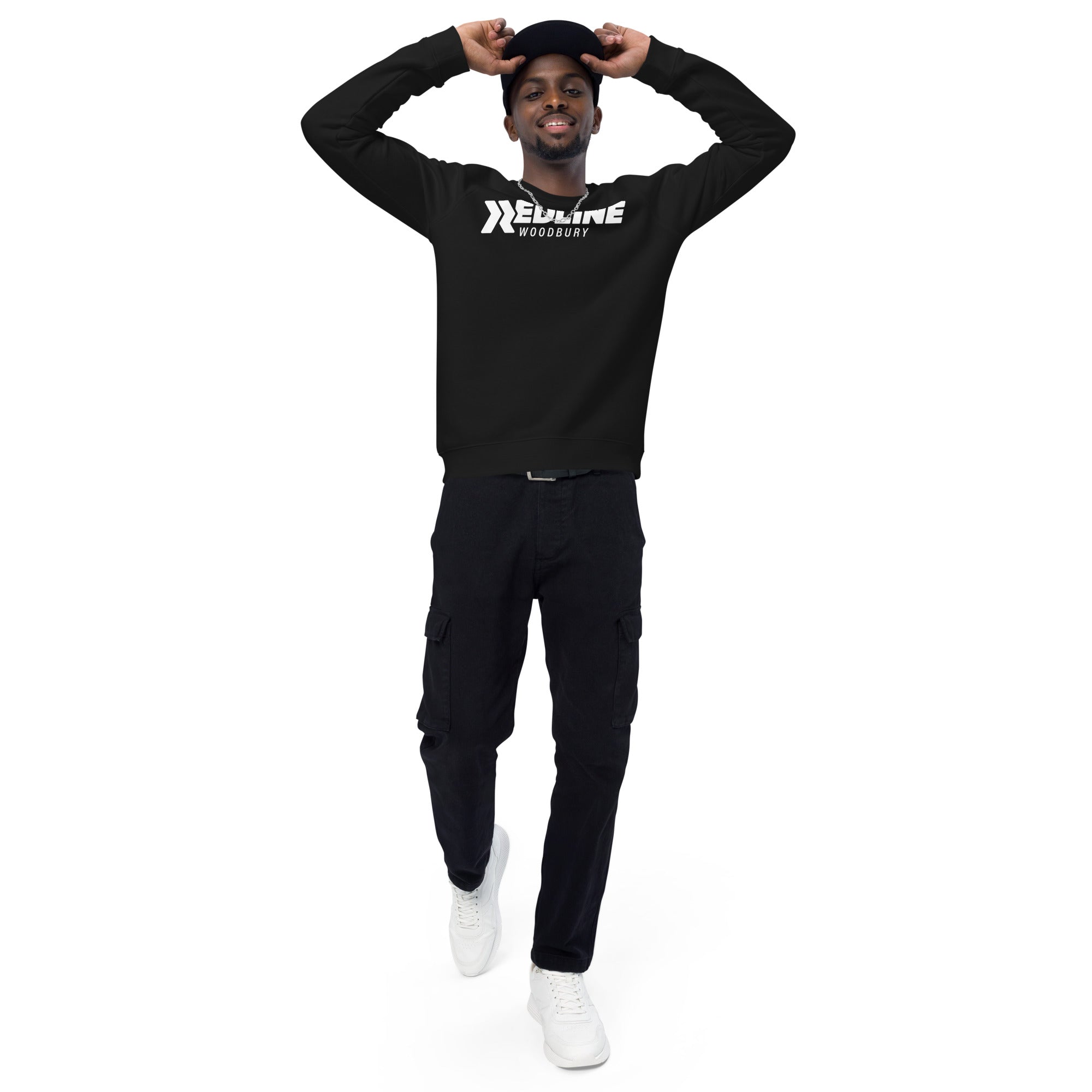 Woodbury Logo W - Black Unisex organic raglan sweatshirt