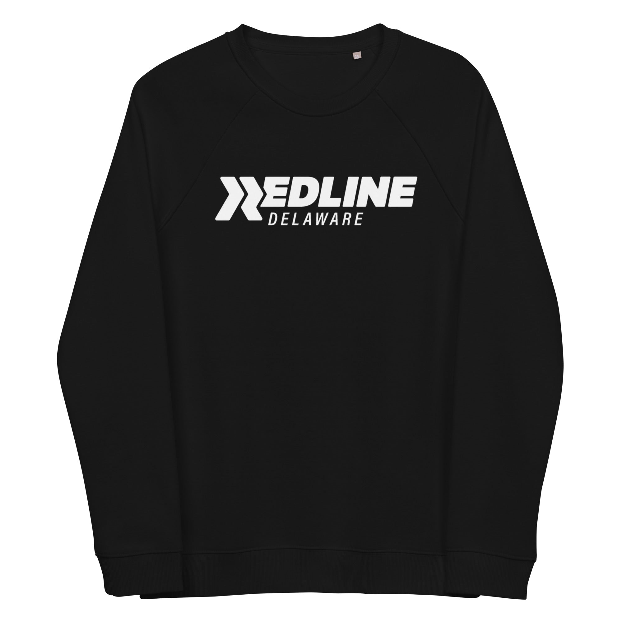 Delaware Logo W - Black Unisex organic raglan sweatshirt