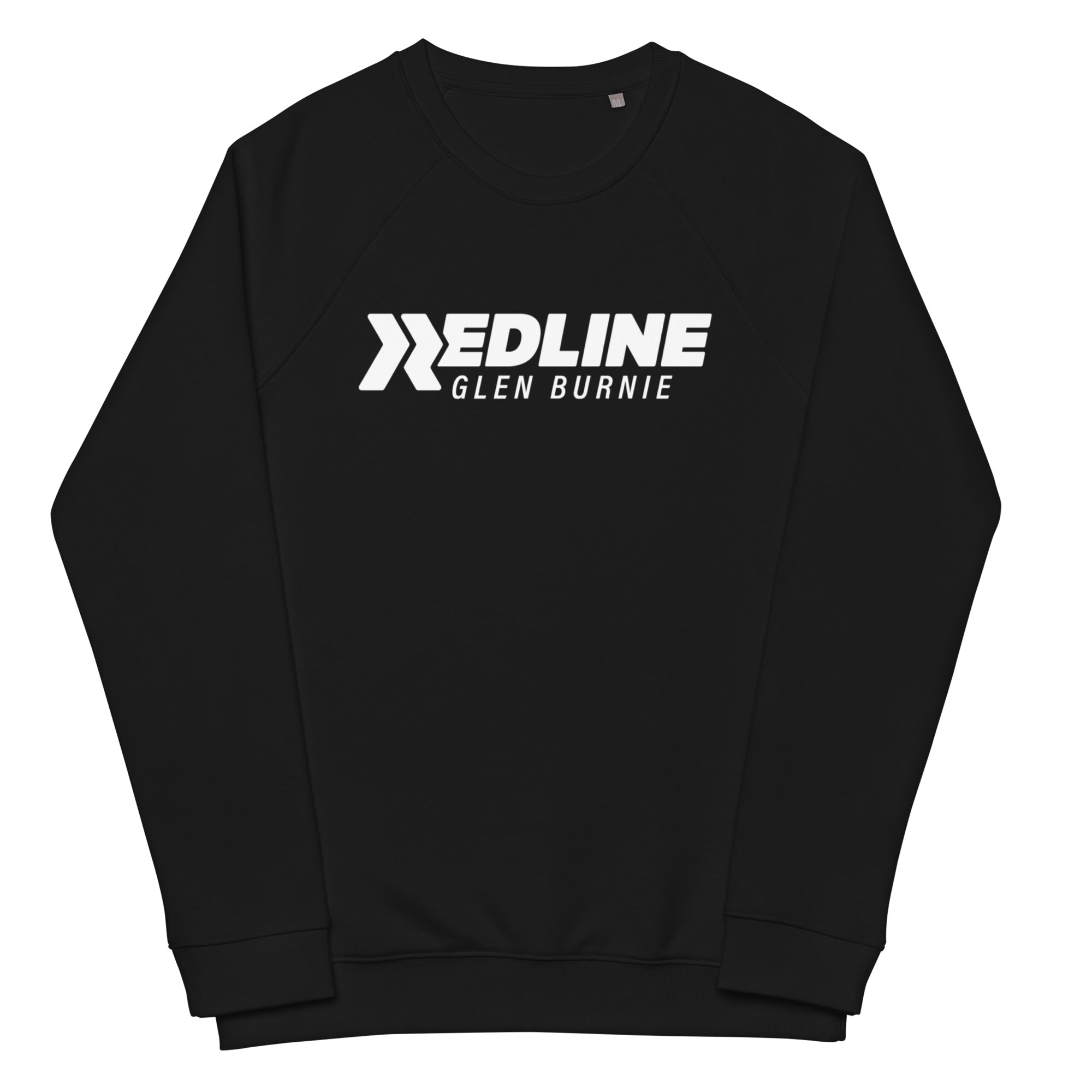 Glen Burnie Logo W - Black Unisex organic raglan sweatshirt