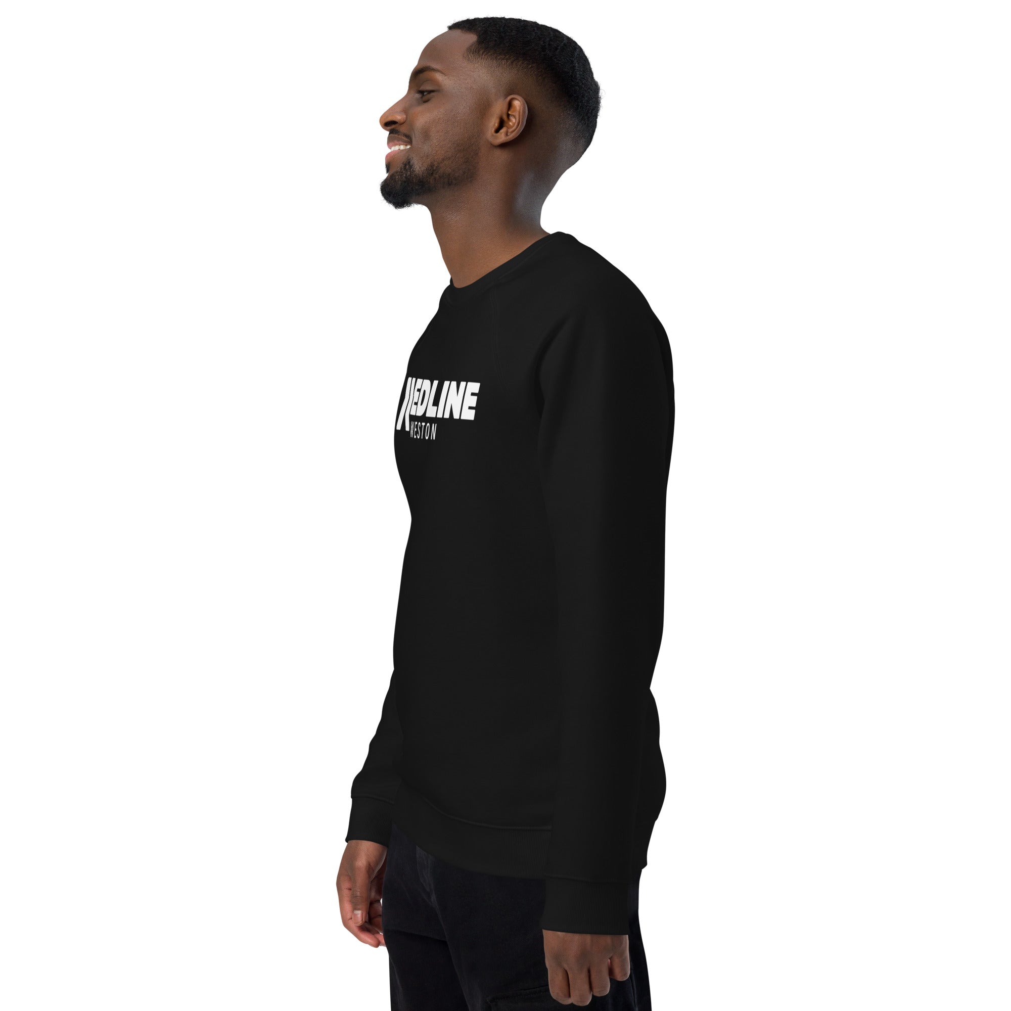 Weston Logo W - Black Unisex organic raglan sweatshirt