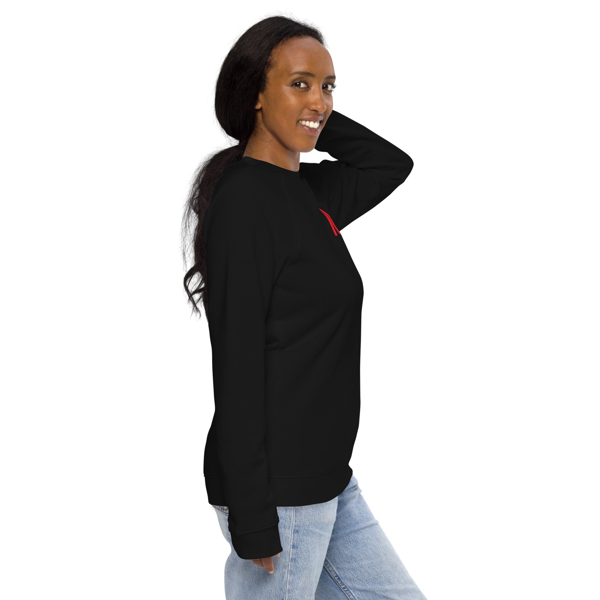 Centennial Logo R - R/W - Black Unisex organic raglan sweatshirt