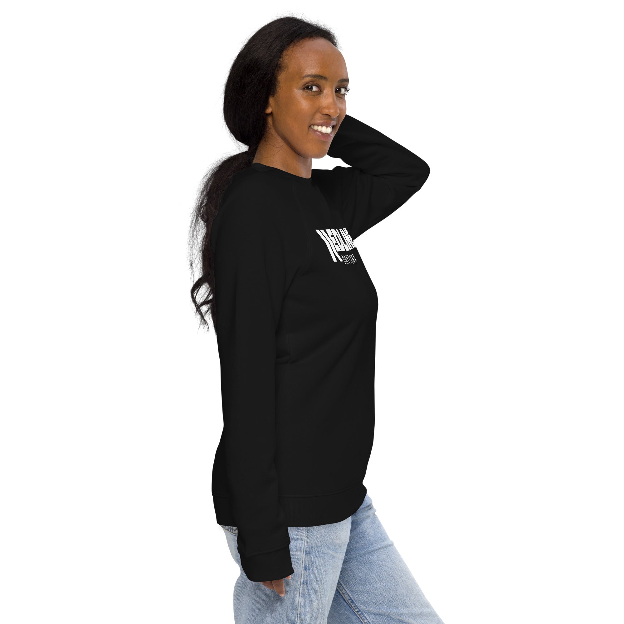 Daytona Logo W - Black Unisex organic raglan sweatshirt