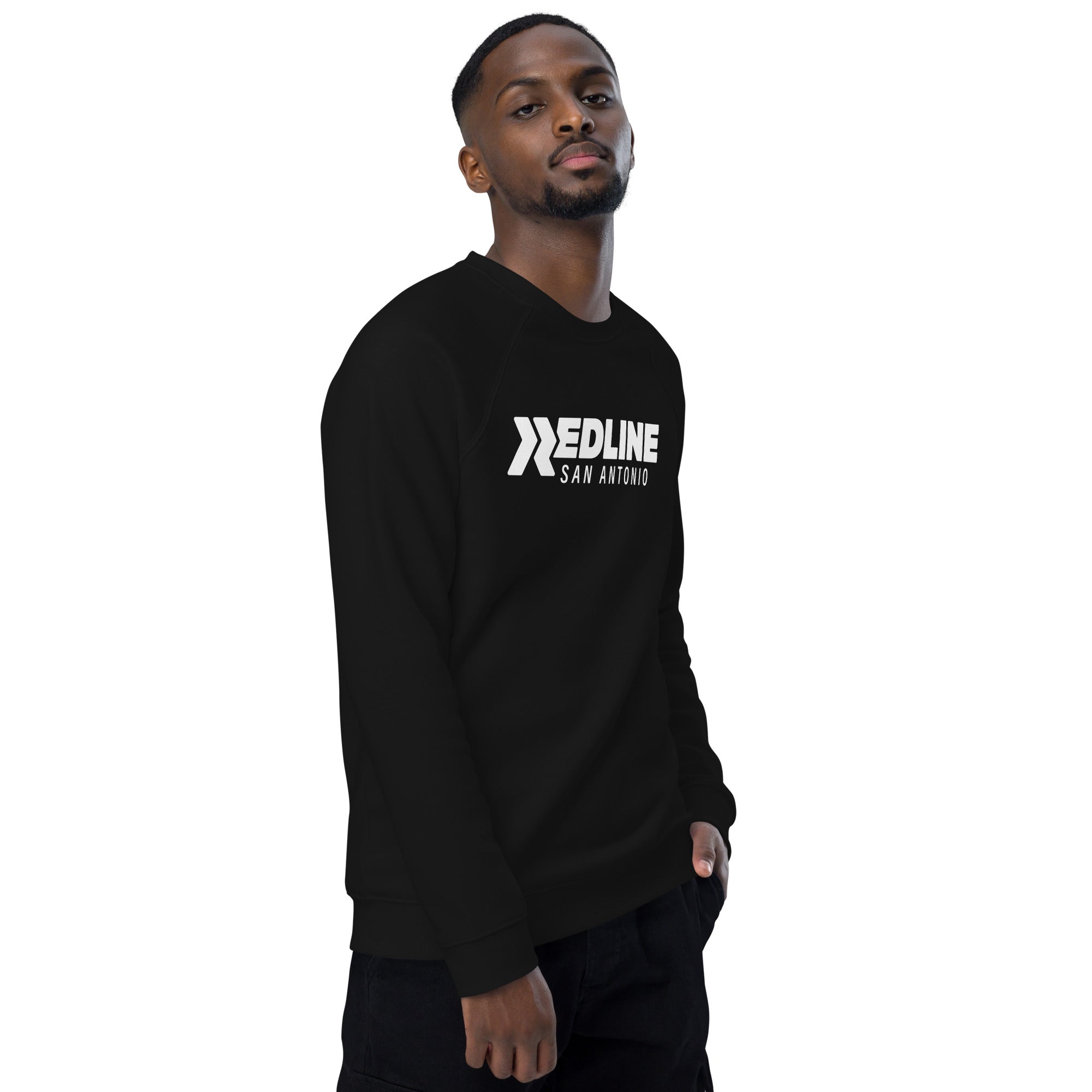 San Antonio Logo W - Black Unisex organic raglan sweatshirt