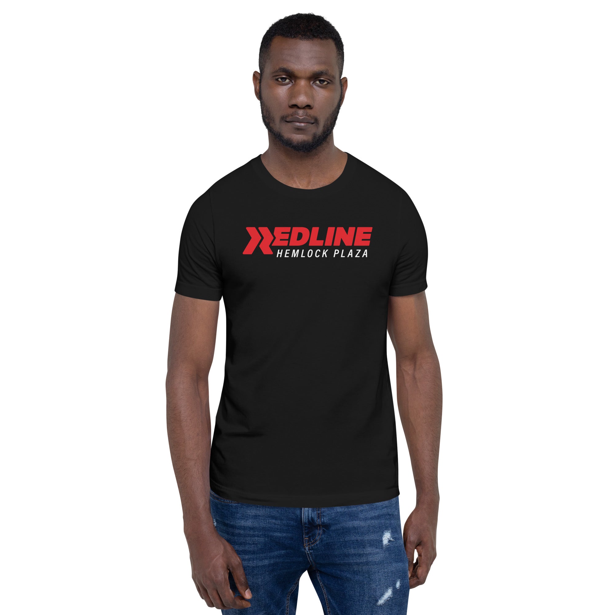 Hemlock Plaza Logo R/W - Black Unisex t-shirt