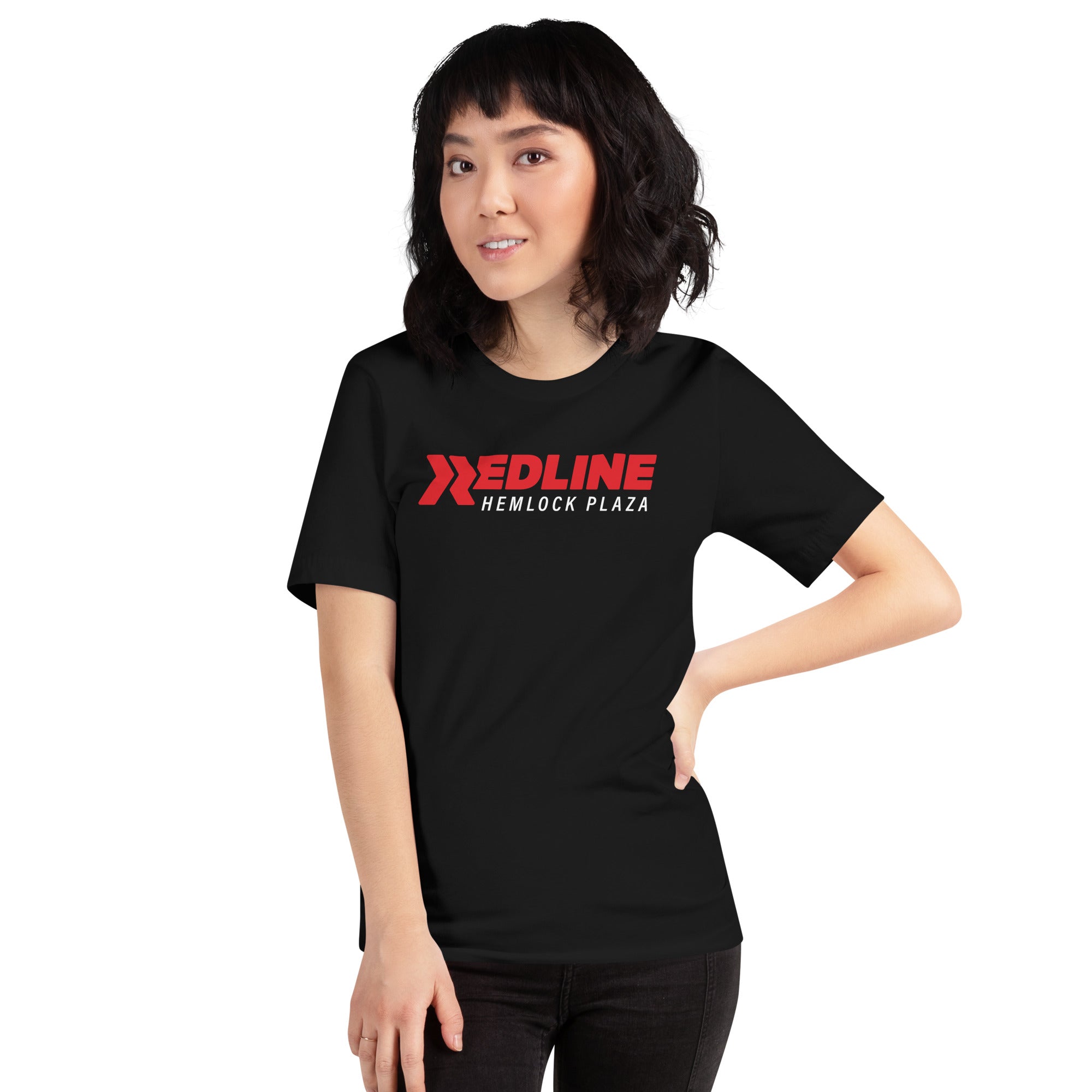 Hemlock Plaza Logo R/W - Black Unisex t-shirt