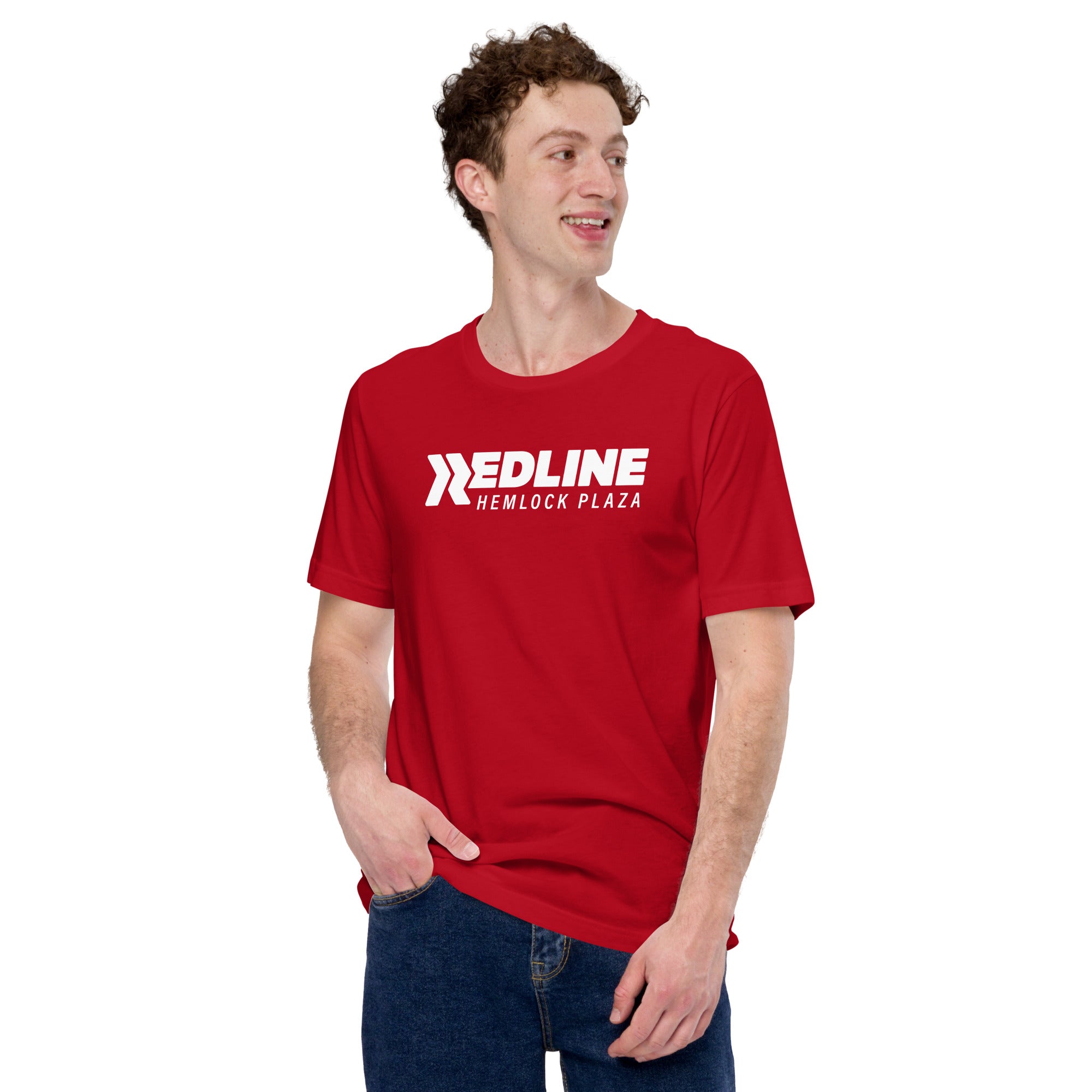 Hemlock Plaza Logo W - Red Unisex t-shirt