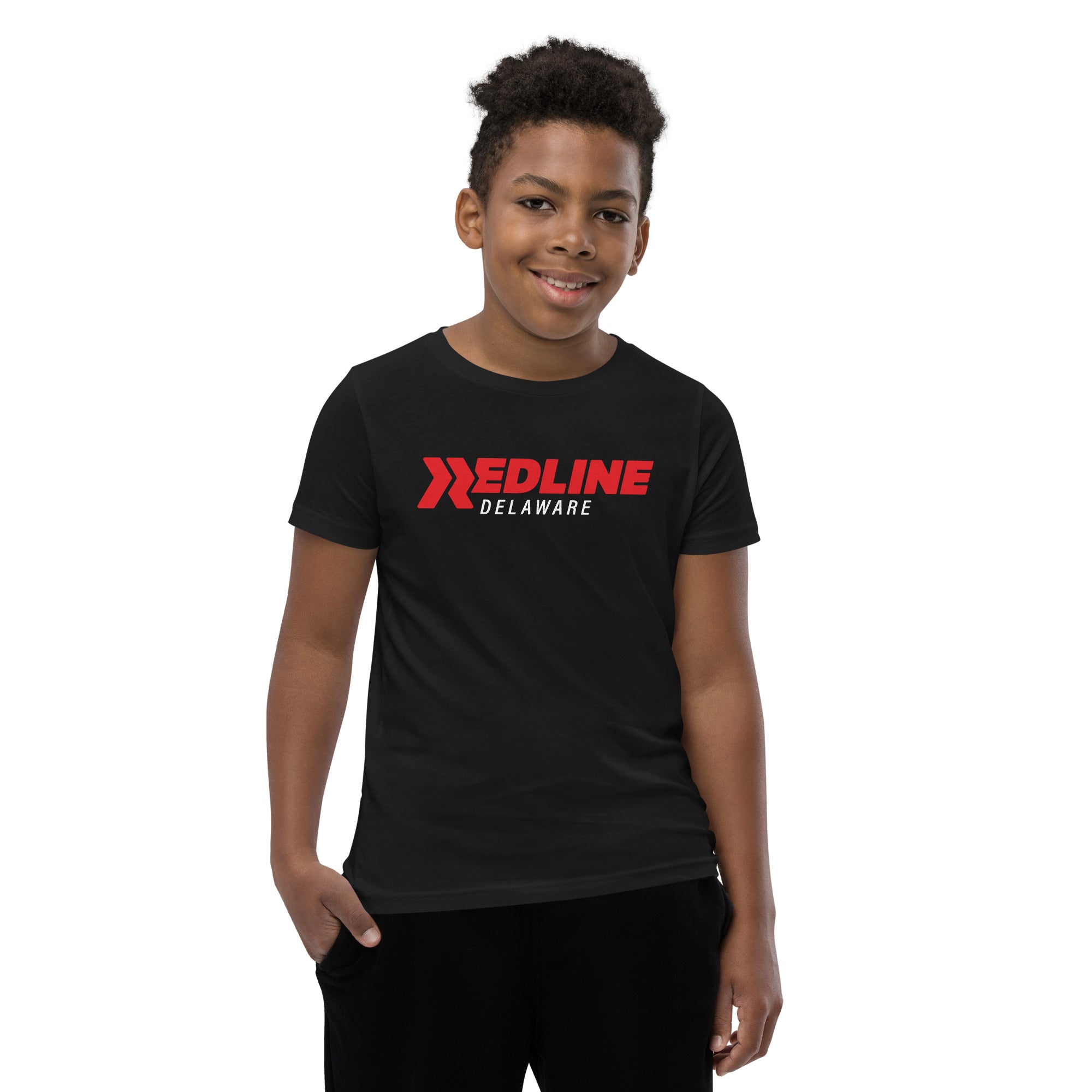 Delaware Logo R/W - Black Youth Short Sleeve T-Shirt