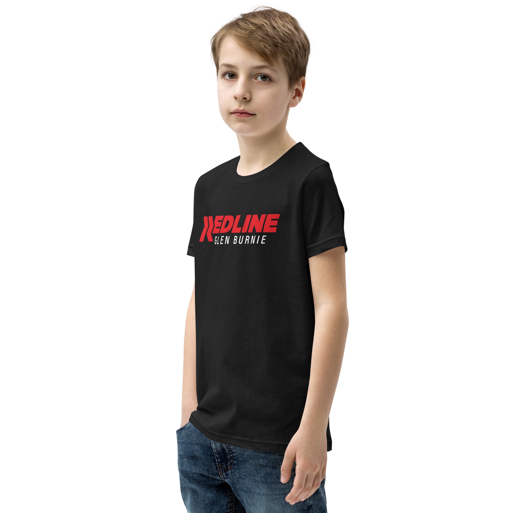 Glen Burnie Logo R/W - Black Youth Short Sleeve T-Shirt