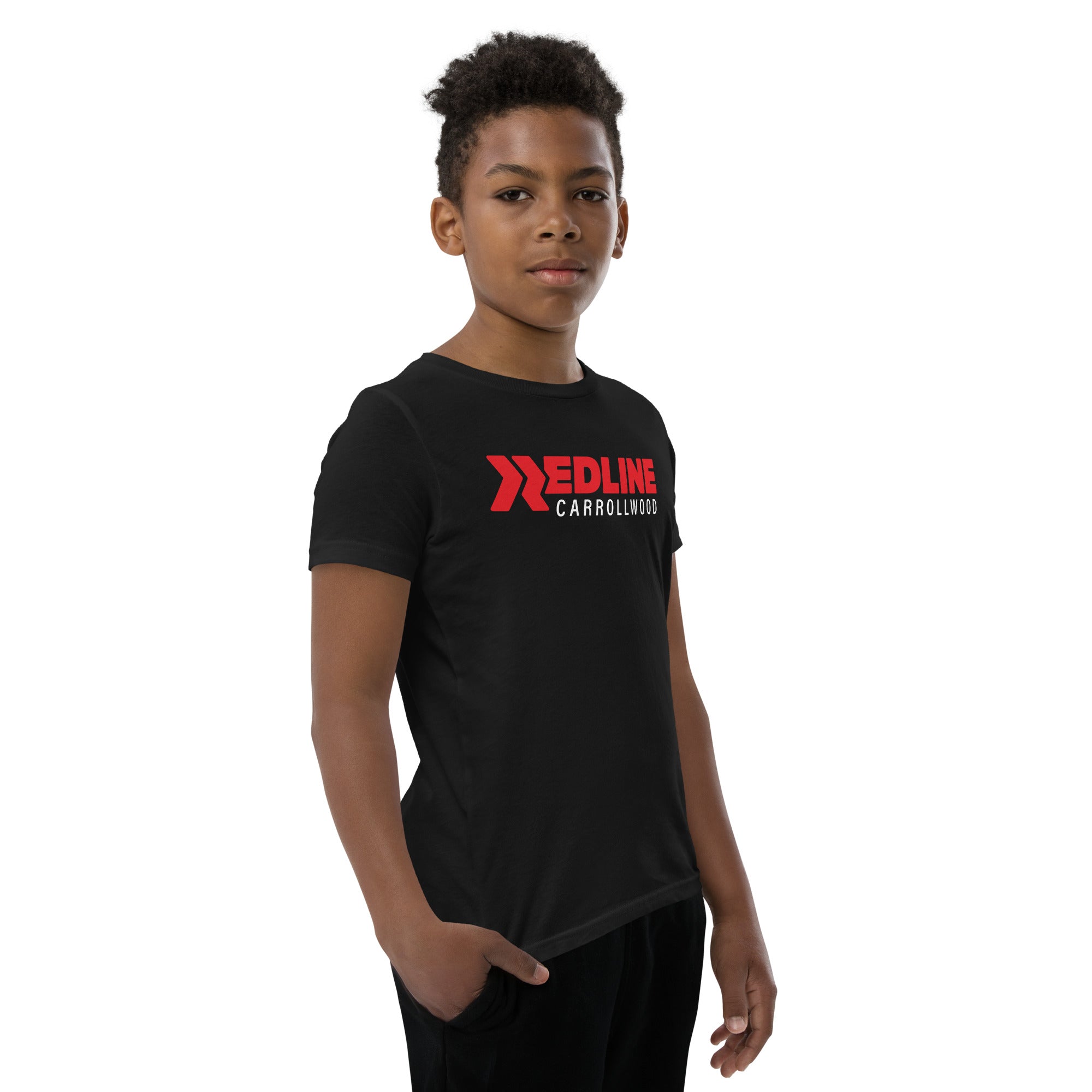 Carrollwood Logo R/W- Black Youth Short Sleeve T-Shirt