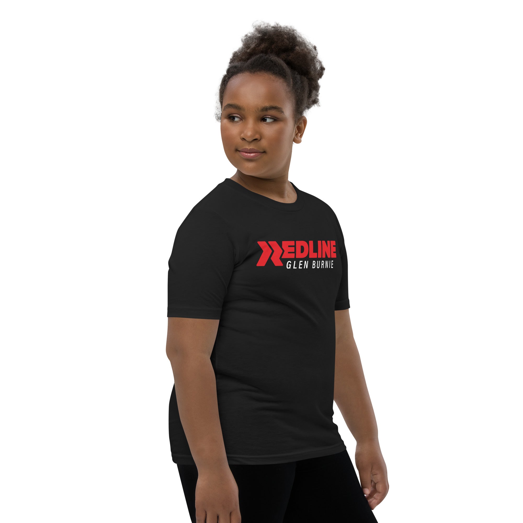 Glen Burnie Logo R/W - Black Youth Short Sleeve T-Shirt