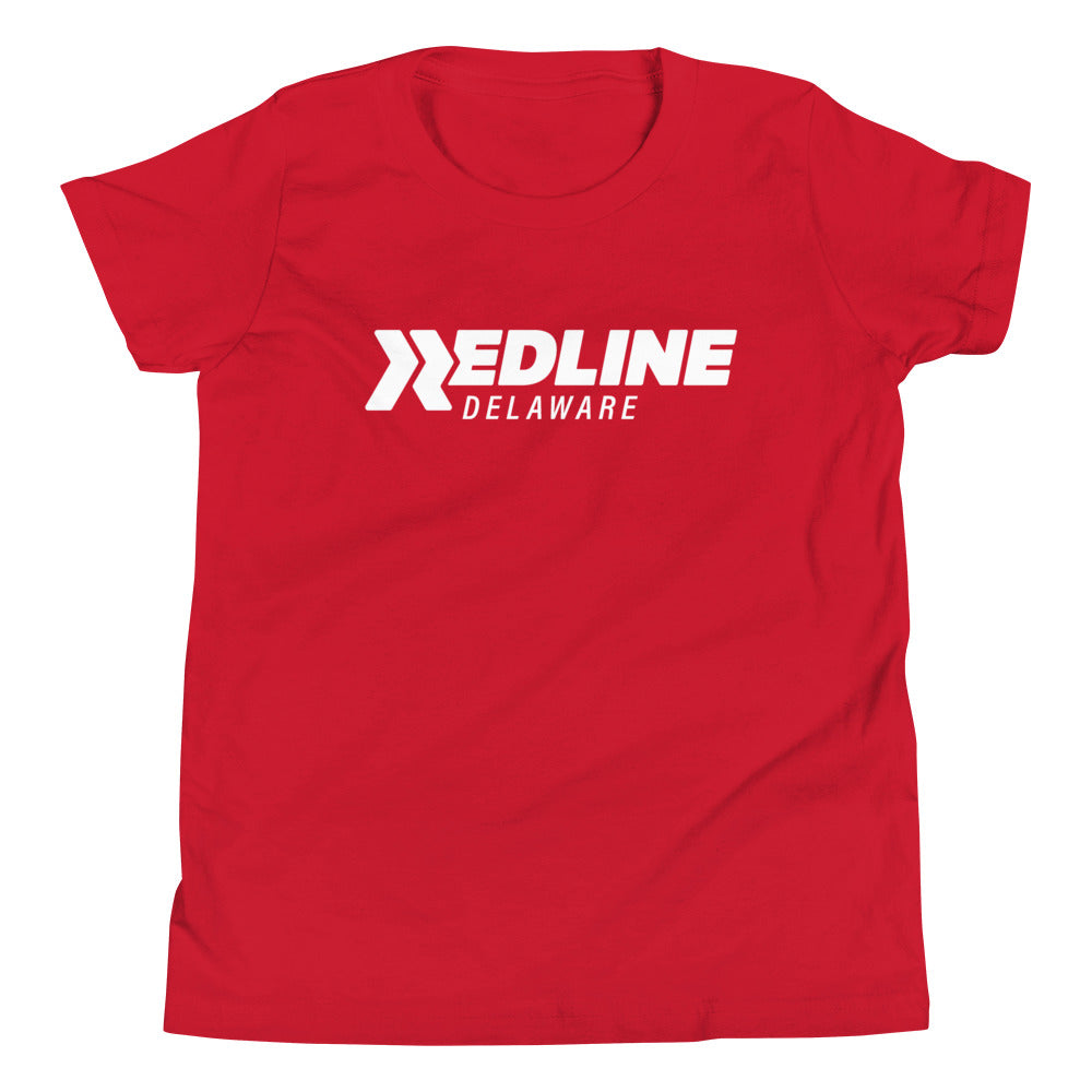 Delaware Logo W - Red Youth Short Sleeve T-Shirt