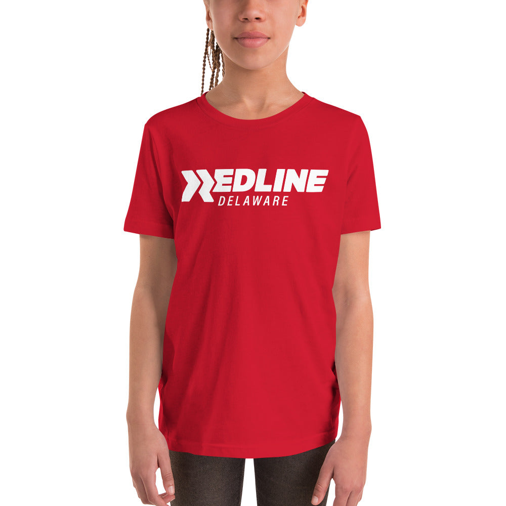 Delaware Logo W - Red Youth Short Sleeve T-Shirt