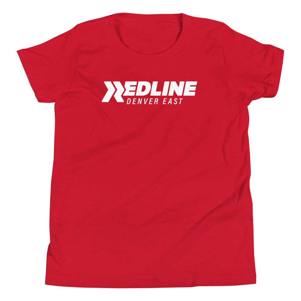Denver East Logo W - Red Youth Short Sleeve T-Shirt