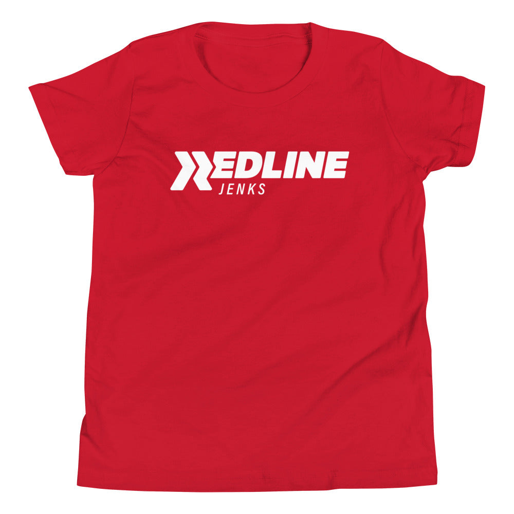 Jenks Logo W - Red Youth Short Sleeve T-Shirt