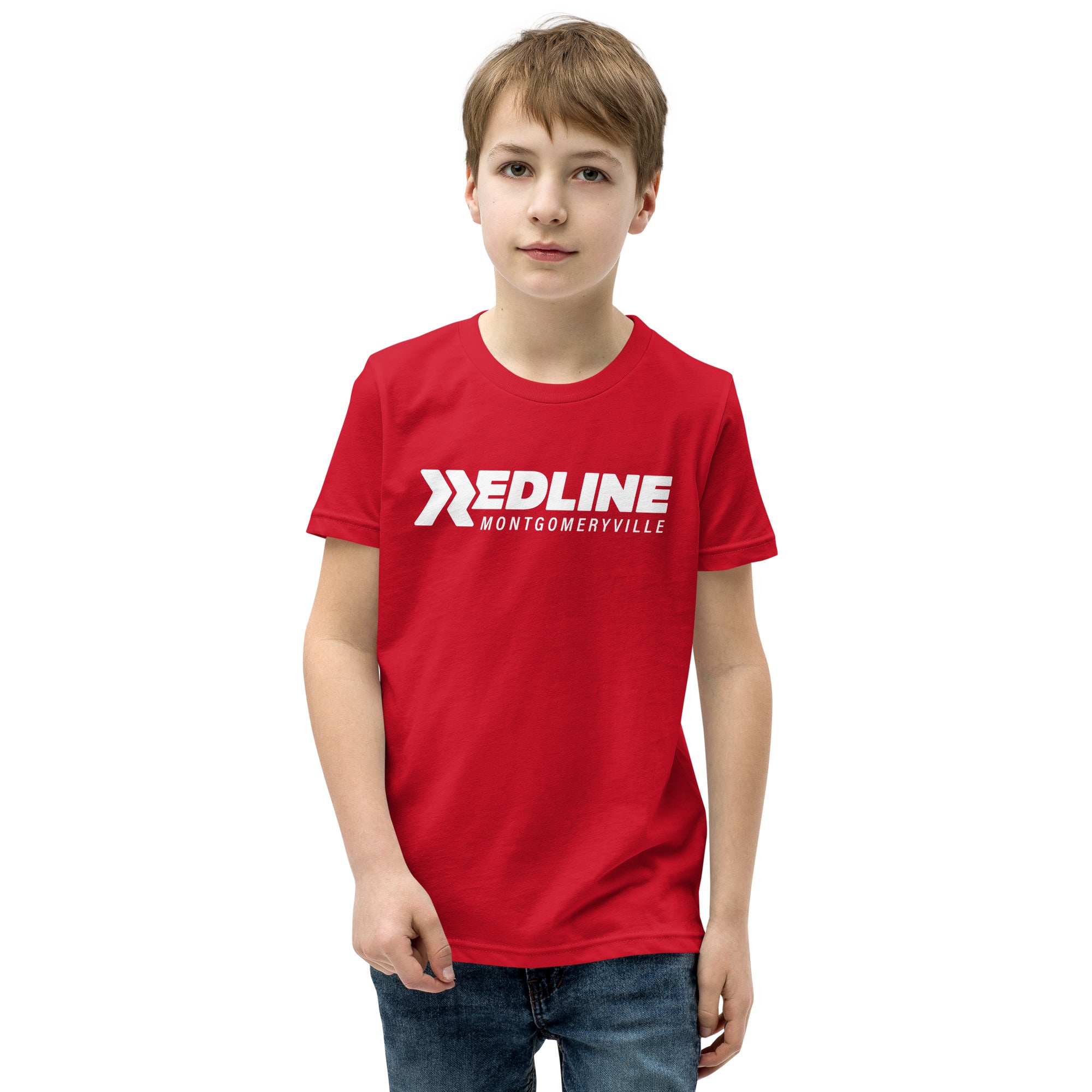 Montgomeryville Logo W - Red Youth Short Sleeve T-Shirt