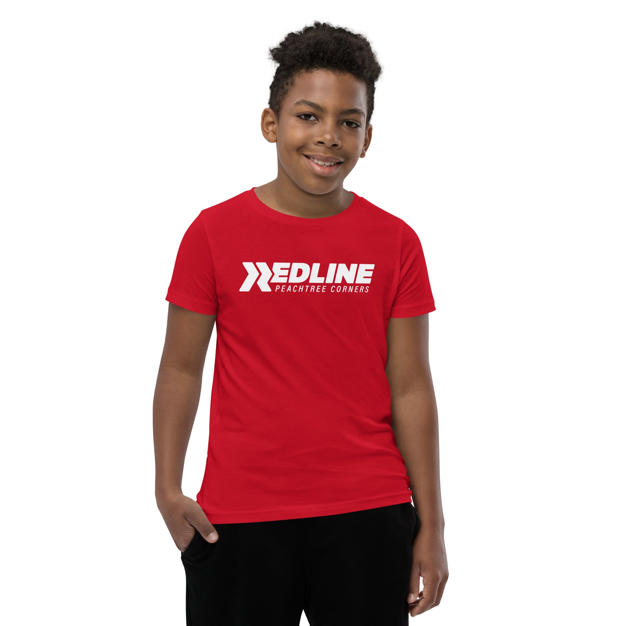 Peachtree Corners Logo W - Red Youth Short Sleeve T-Shirt
