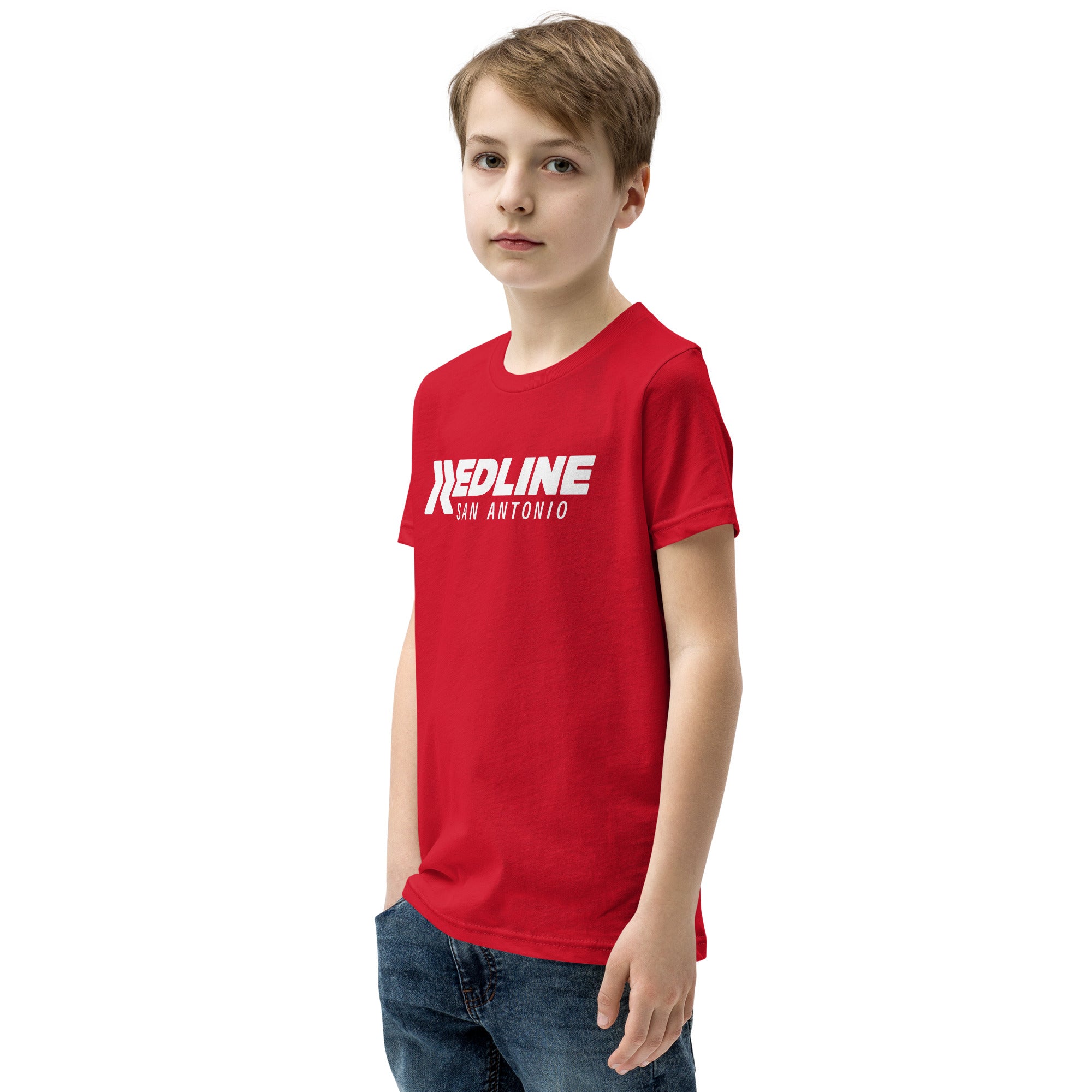 San Antonio Logo W - Red Youth Short Sleeve T-Shirt