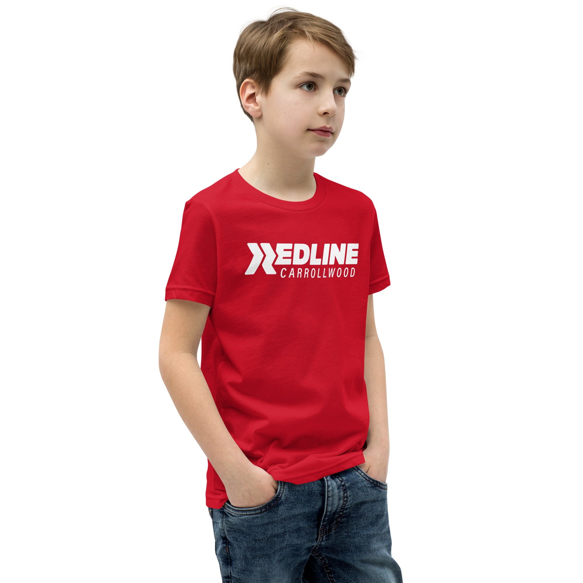 Carrollwood Logo W - Red Youth Short Sleeve T-Shirt