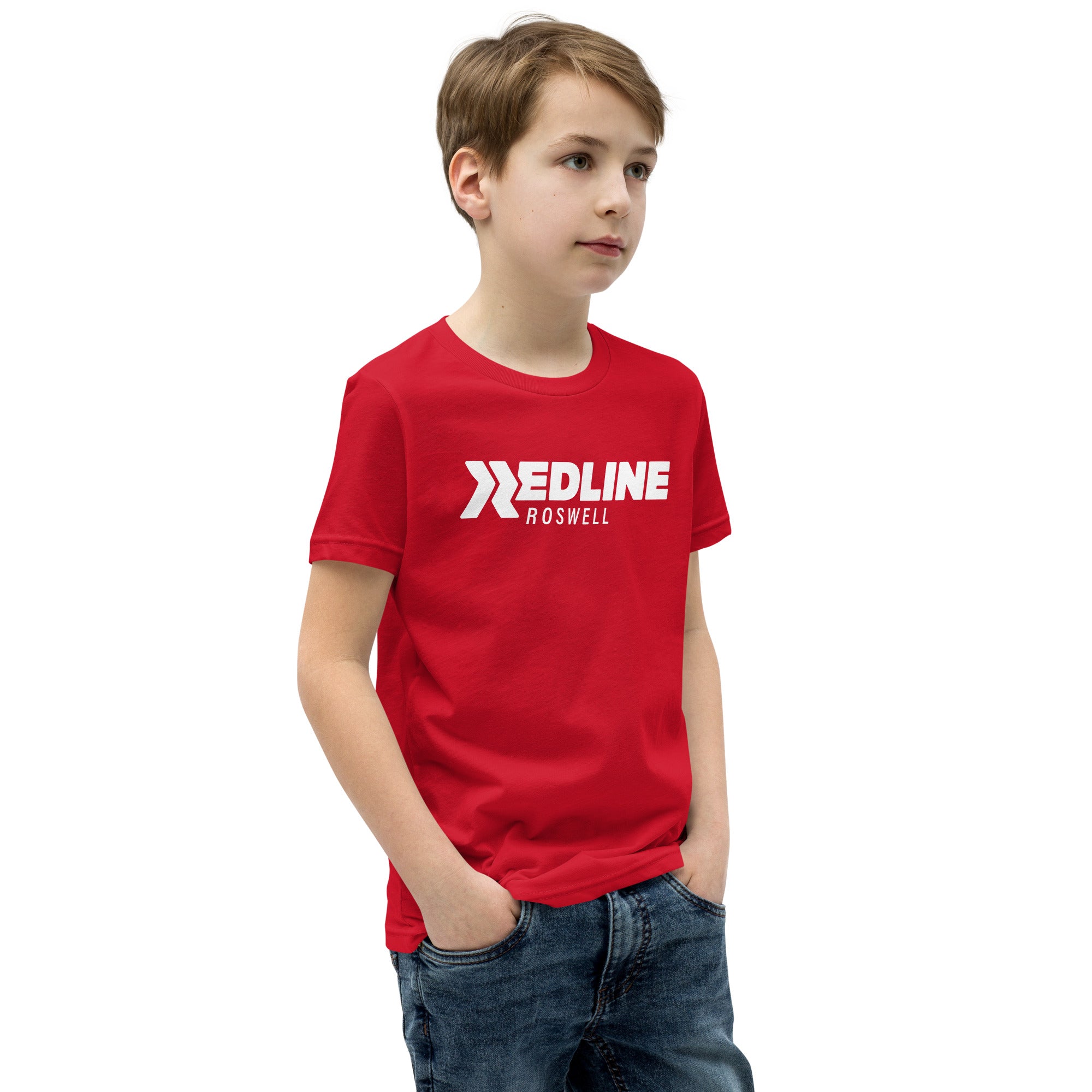 Roswell Logo W - Red Youth Short Sleeve T-Shirt