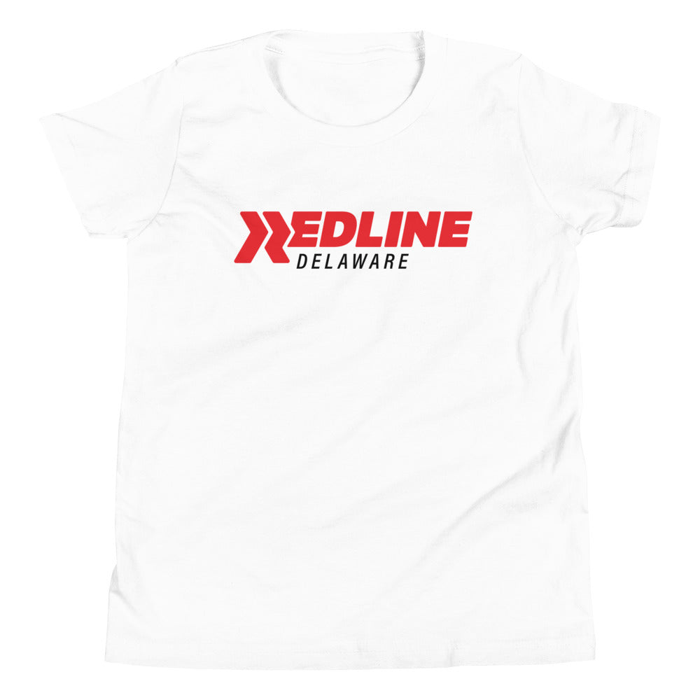 Delaware Logo R/B - White Youth Short Sleeve T-Shirt