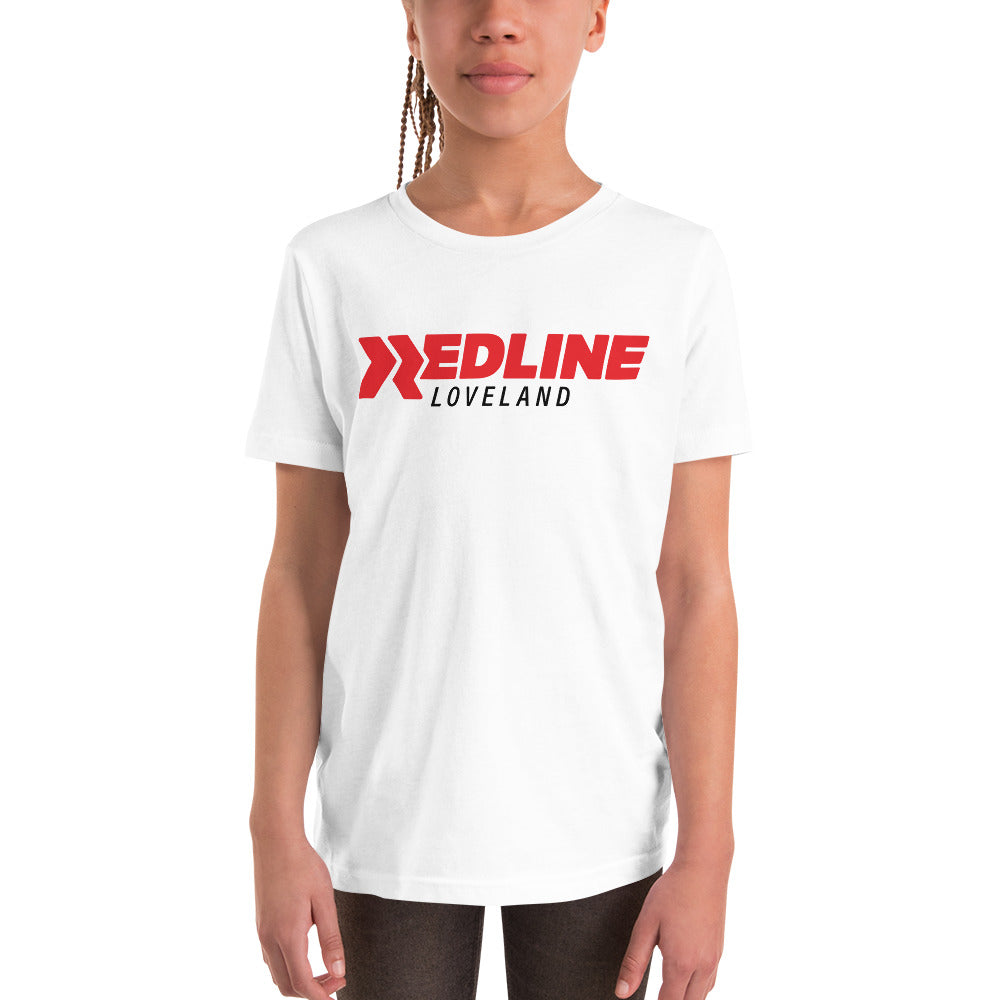 Loveland Logo R/B - White Youth Short Sleeve T-Shirt